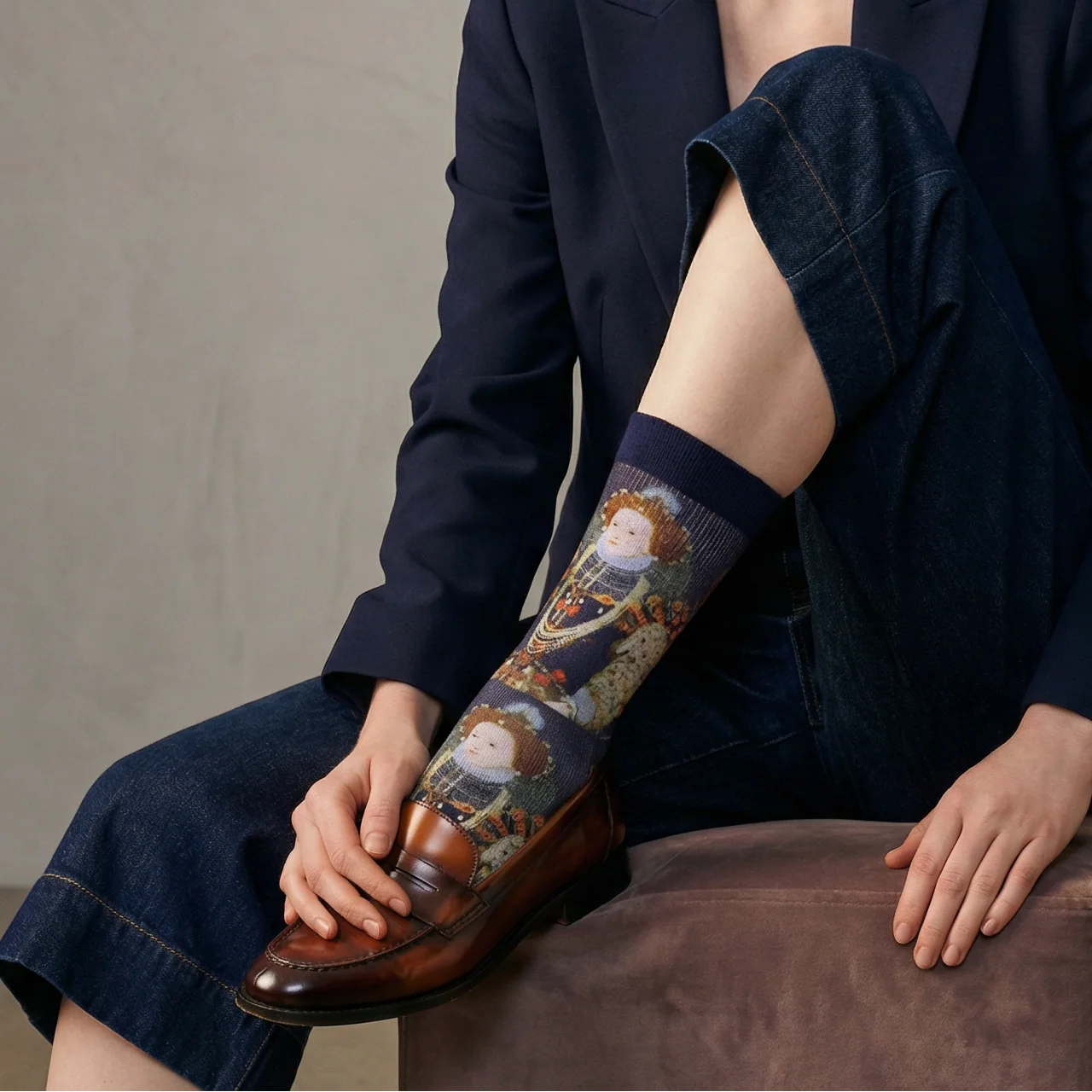 Women's Queen Elizabeth I Socks | Historic Portrait Novelty Crew Socks - Image 6