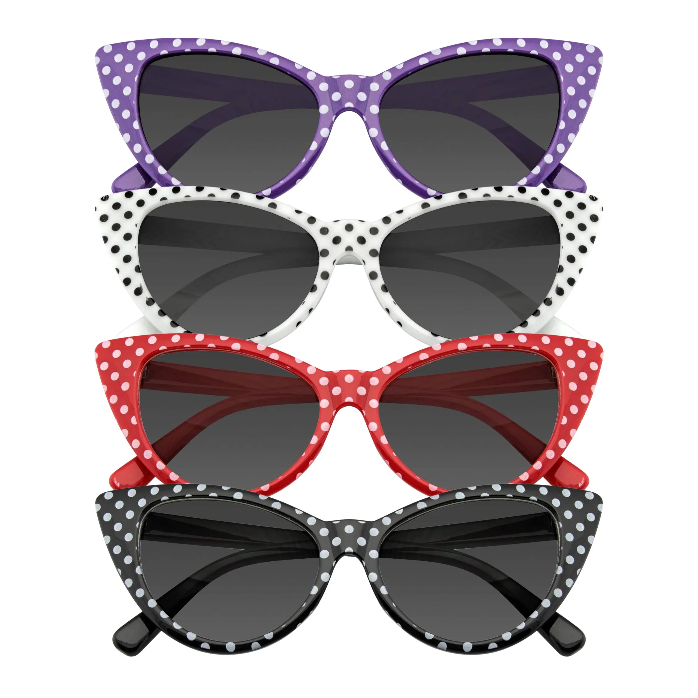 Women's Retro Rockabilly Polka Dot Cat Eye Sunglasses