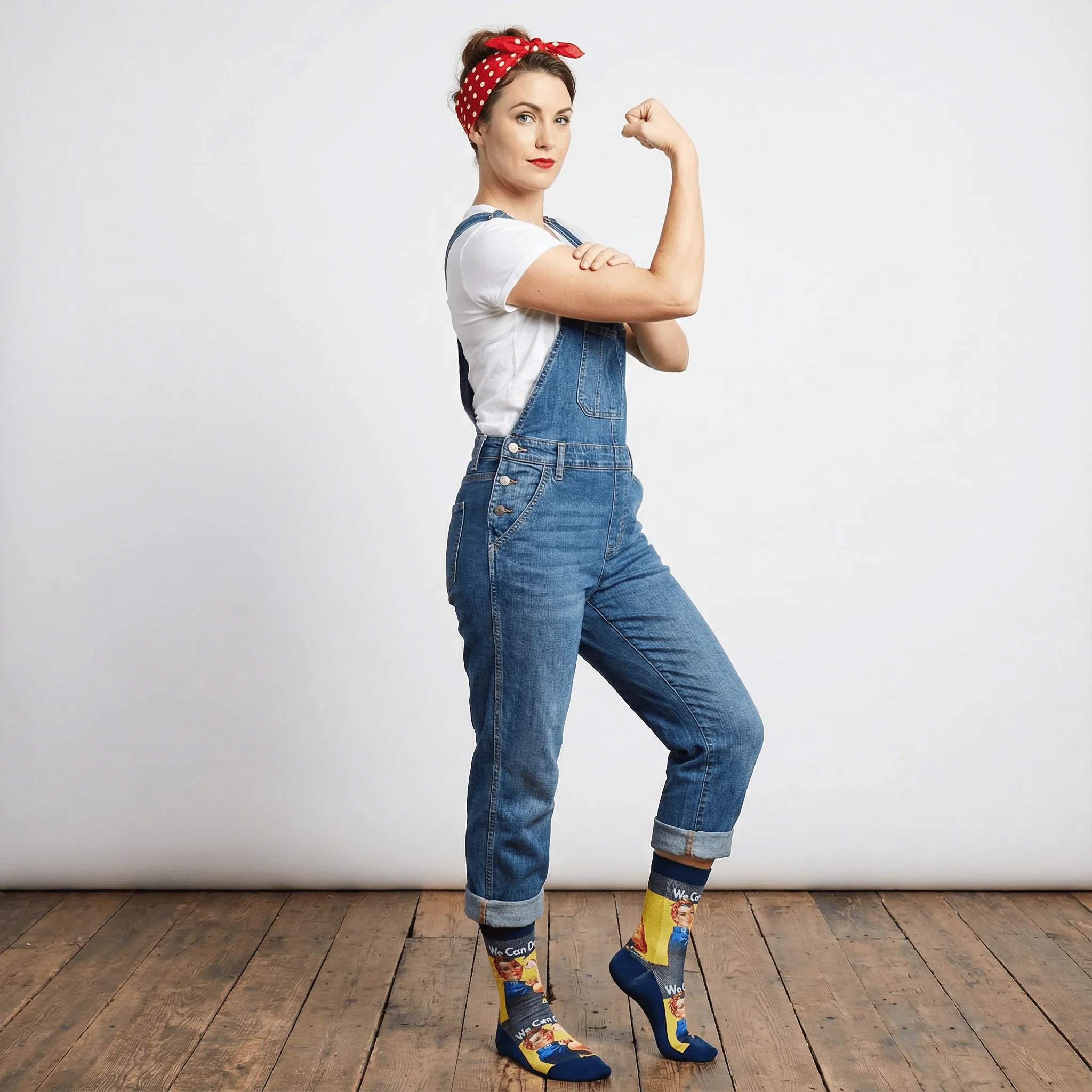 We Can Do It Women’s Rosie the Riveter Socks | Empowering Feminist Crew Socks - Image 12