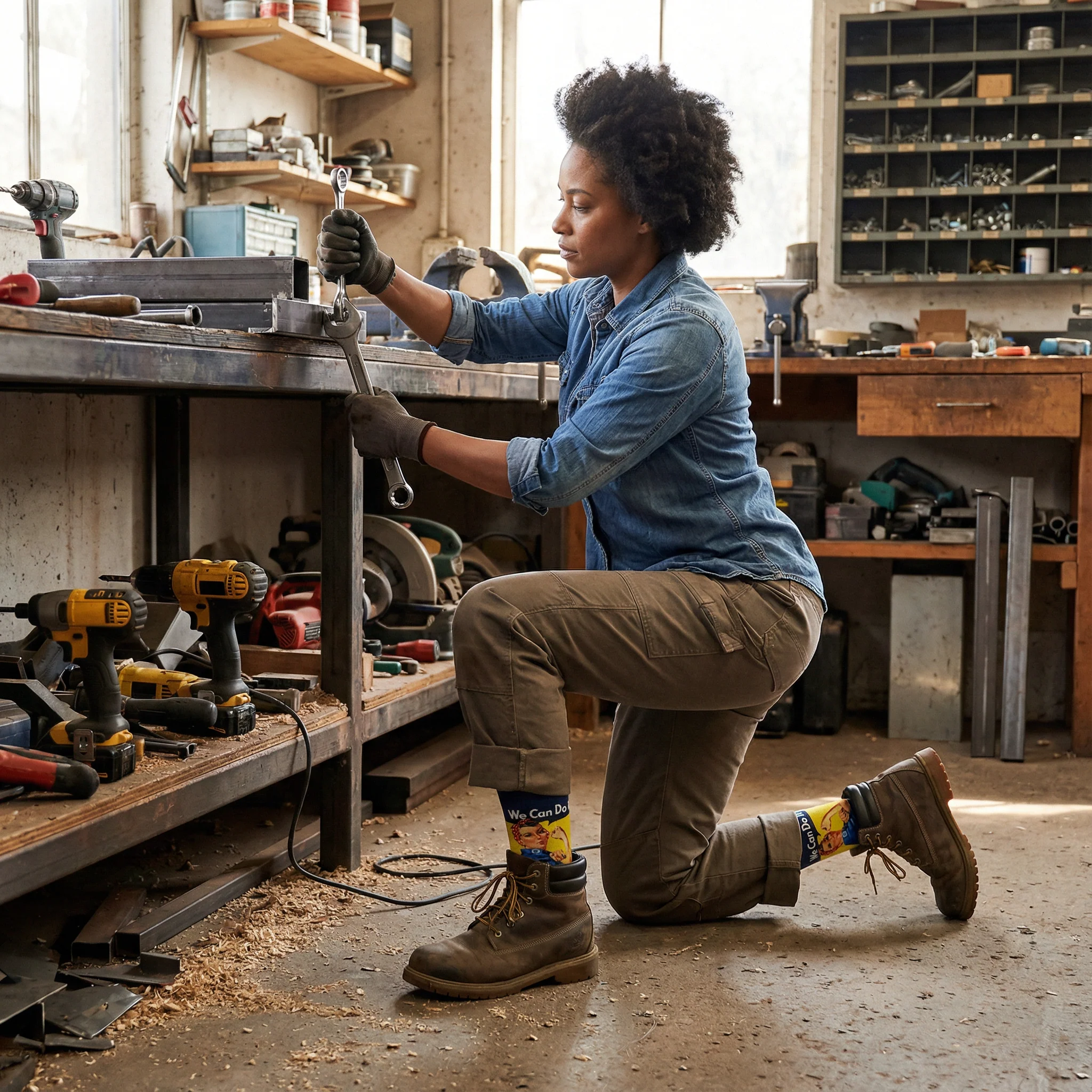 We Can Do It Women’s Rosie the Riveter Socks | Empowering Feminist Crew Socks - Image 8