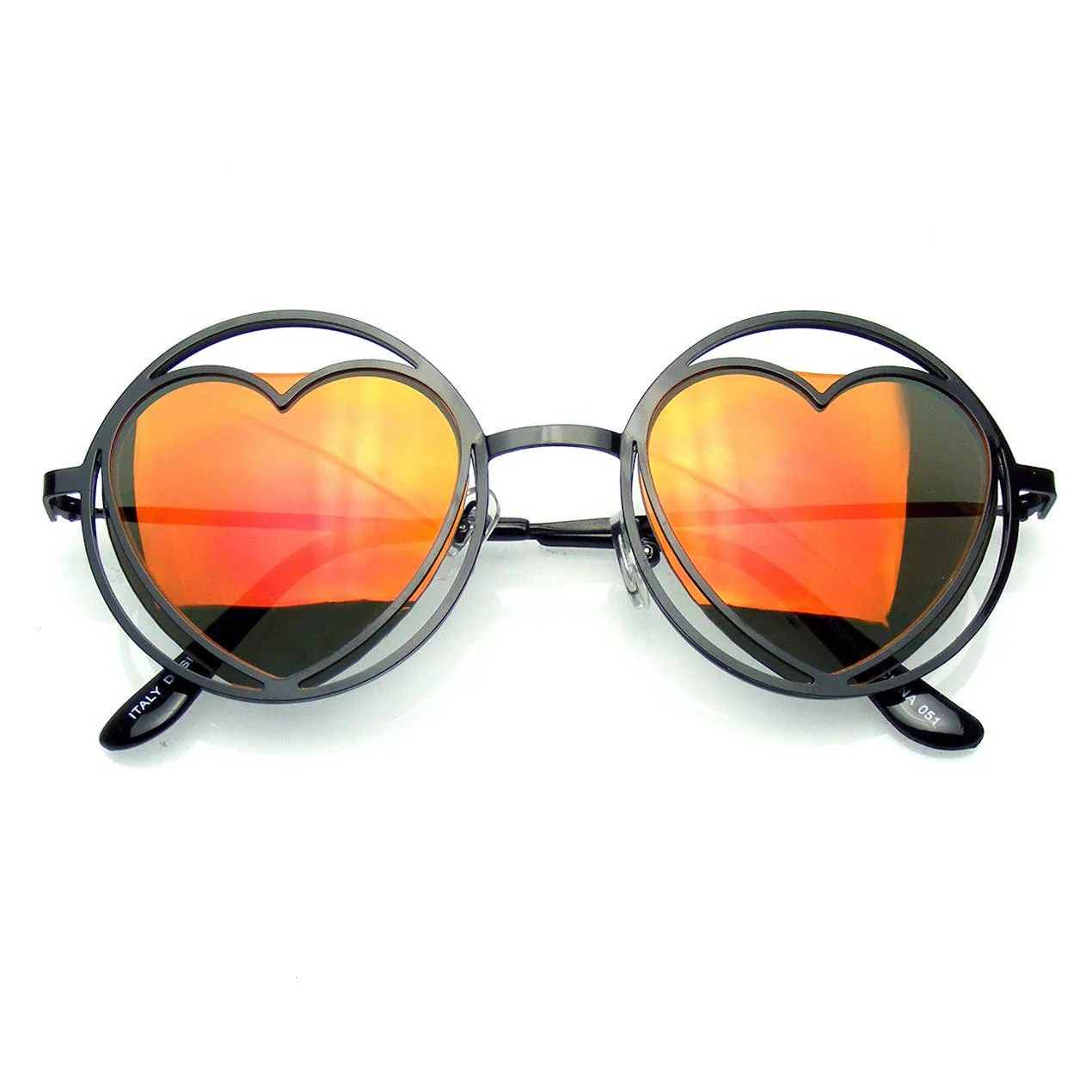 Round Metal Heart Shape Hippie Sunglasses | Circle Sunnies - Image 5