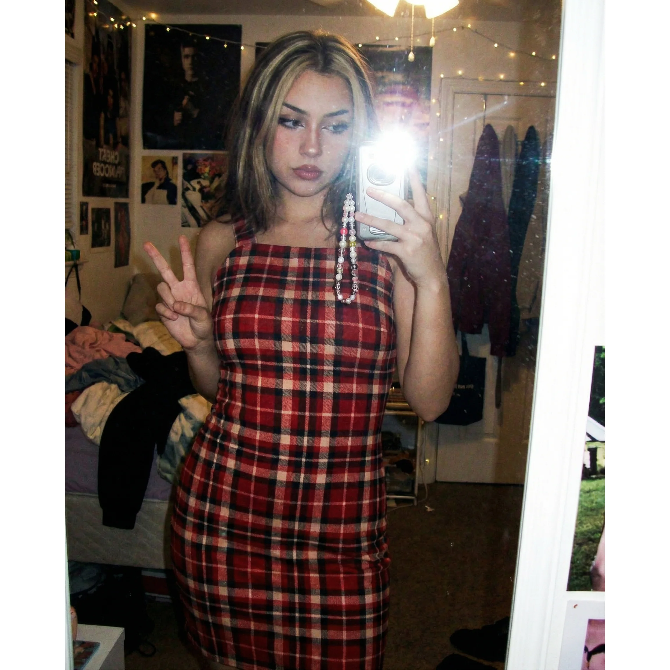 Sleeveless Strappy Plaid Mini Dress in Pomegranate | Red Check Mini Dress | Trendy Women’s Dress (SM–XL) - Image 8
