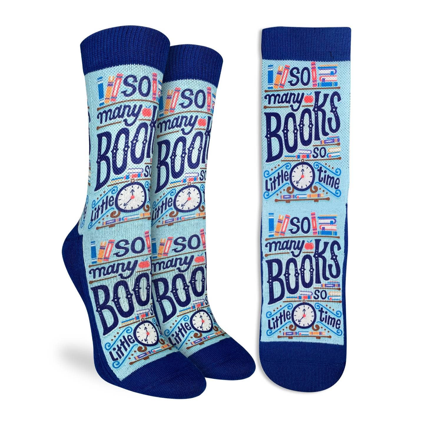 So Many Books So Little Time Women’s Crew Socks | Fun Book Lover Crew Socks - Image 5