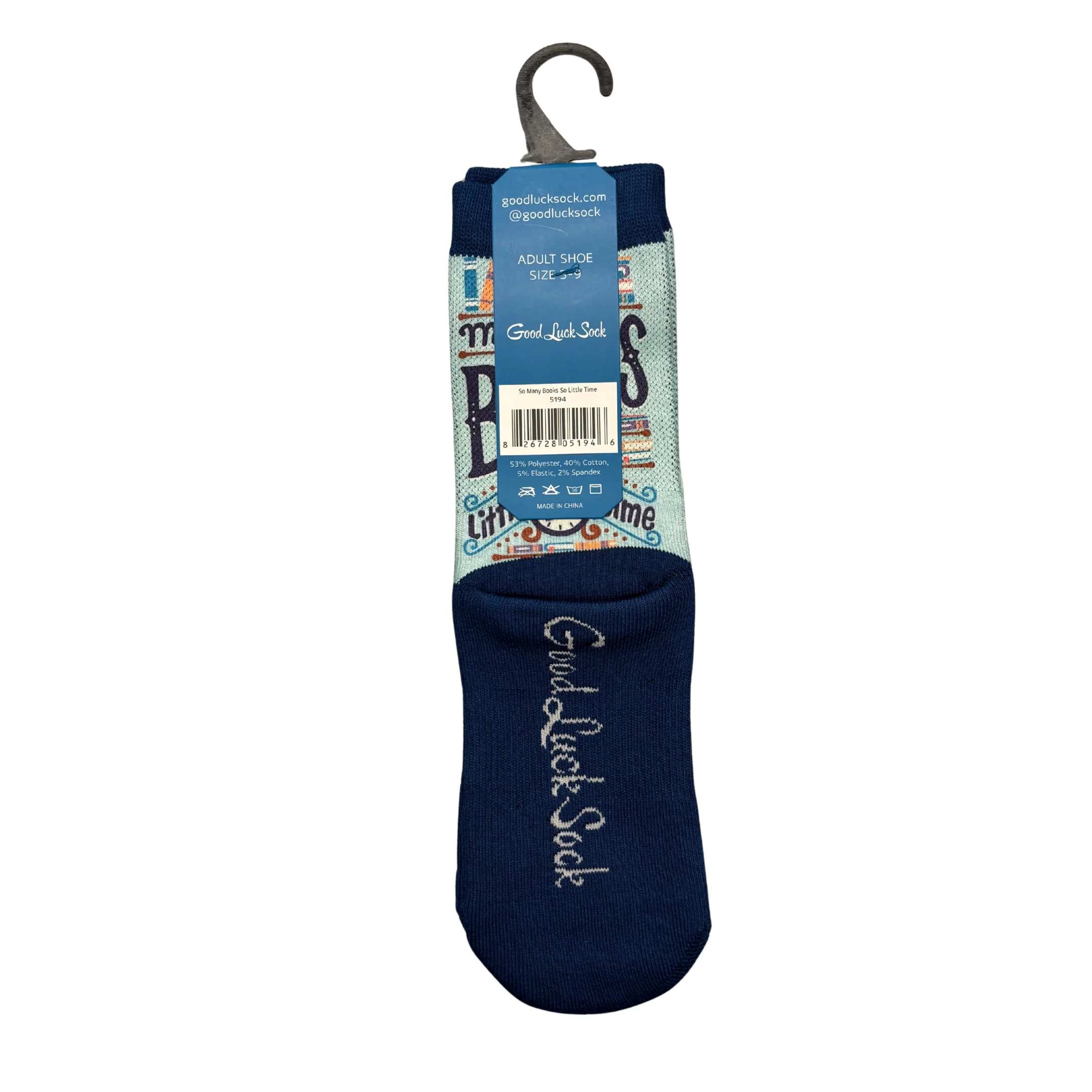 So Many Books So Little Time Women’s Crew Socks | Fun Book Lover Crew Socks - Image 6