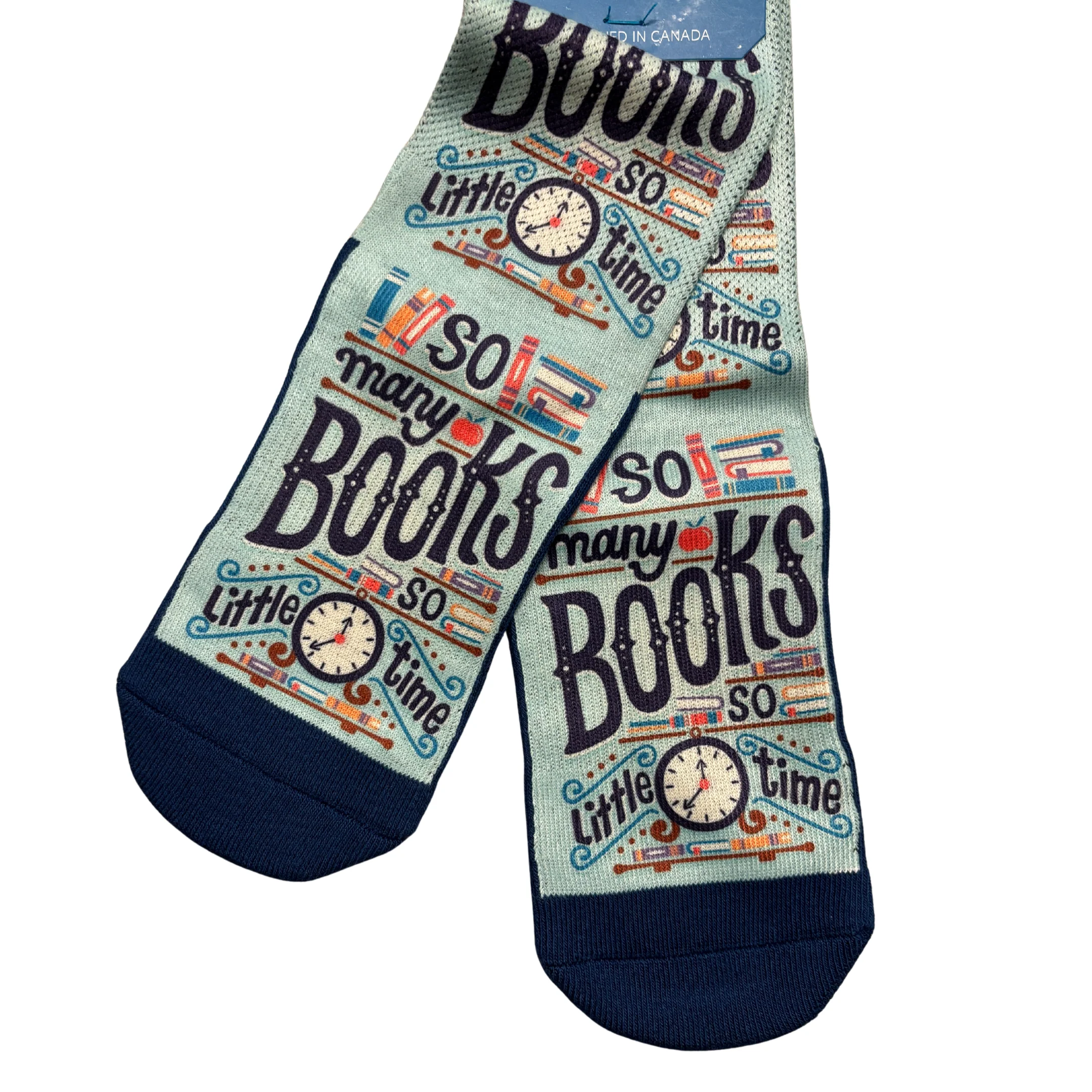 So Many Books So Little Time Women’s Crew Socks | Fun Book Lover Crew Socks - Image 8