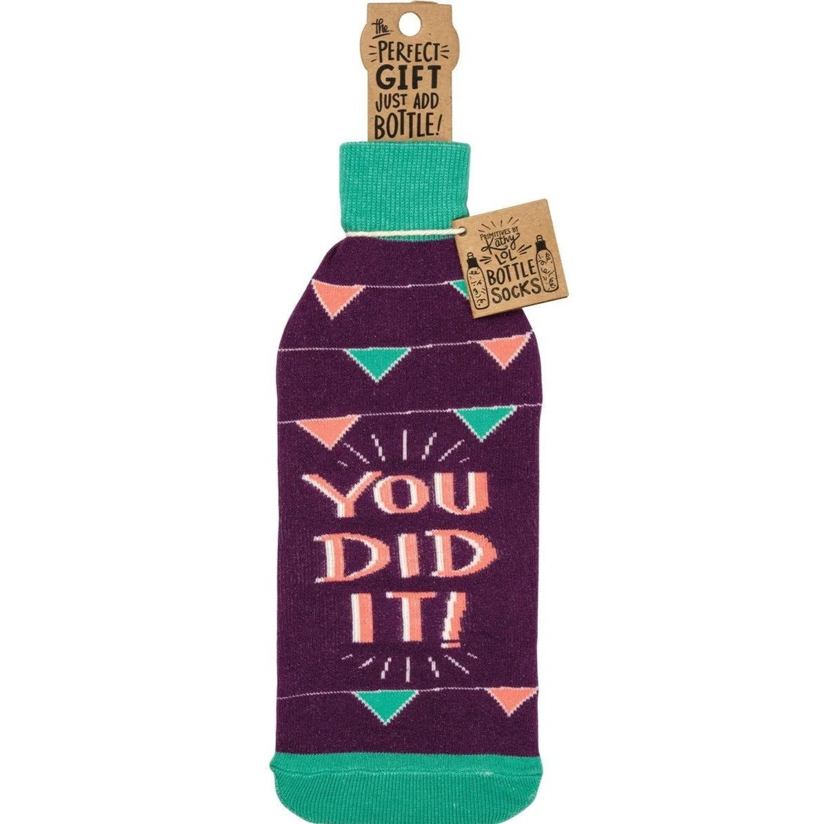 Woo Hoo! You Did It! Knit Wine Bottle Sock | Reusable Gift Bag for Gifting Wine - Image 2