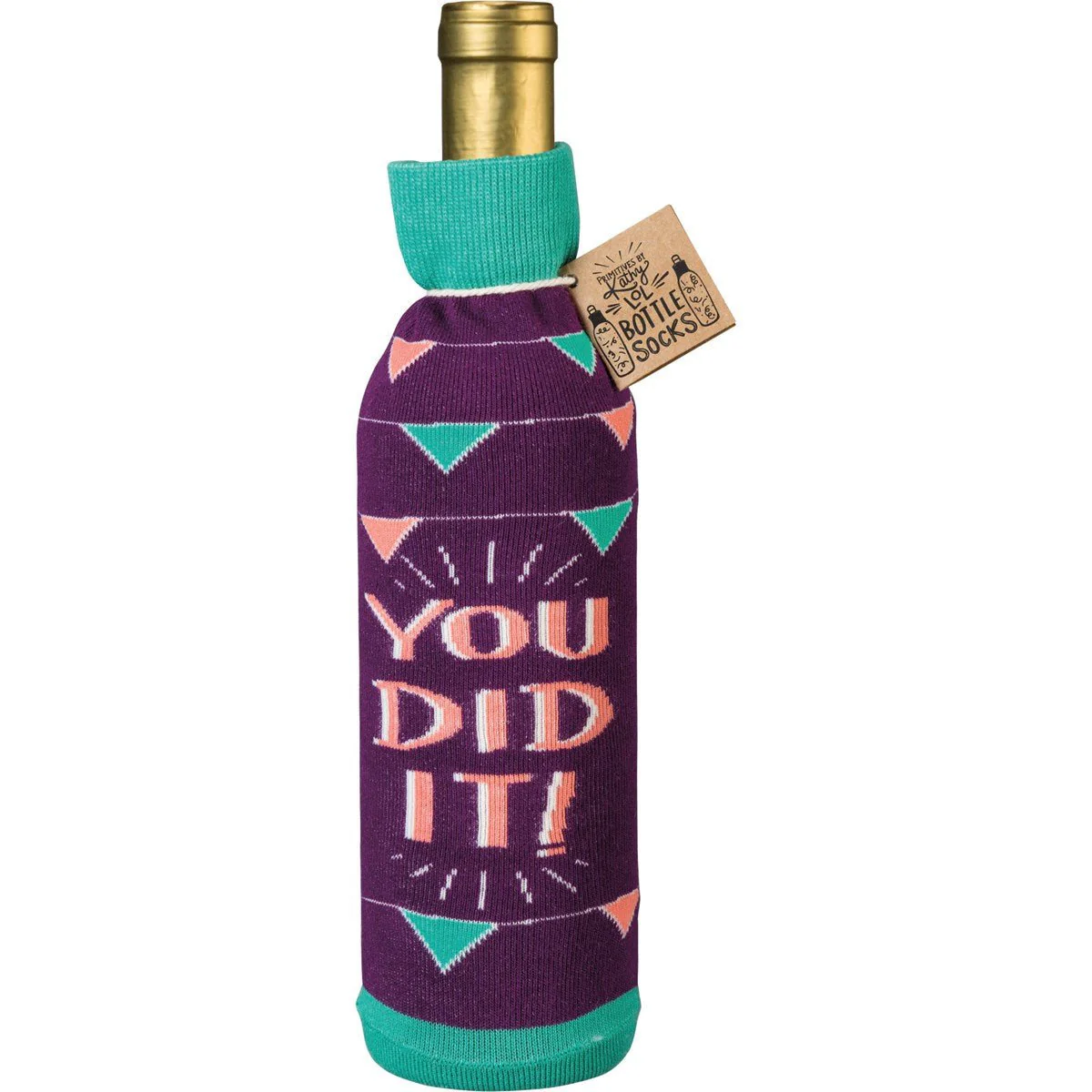 Woo Hoo! You Did It! Knit Wine Bottle Sock | Reusable Gift Bag for Gifting Wine - Image 5