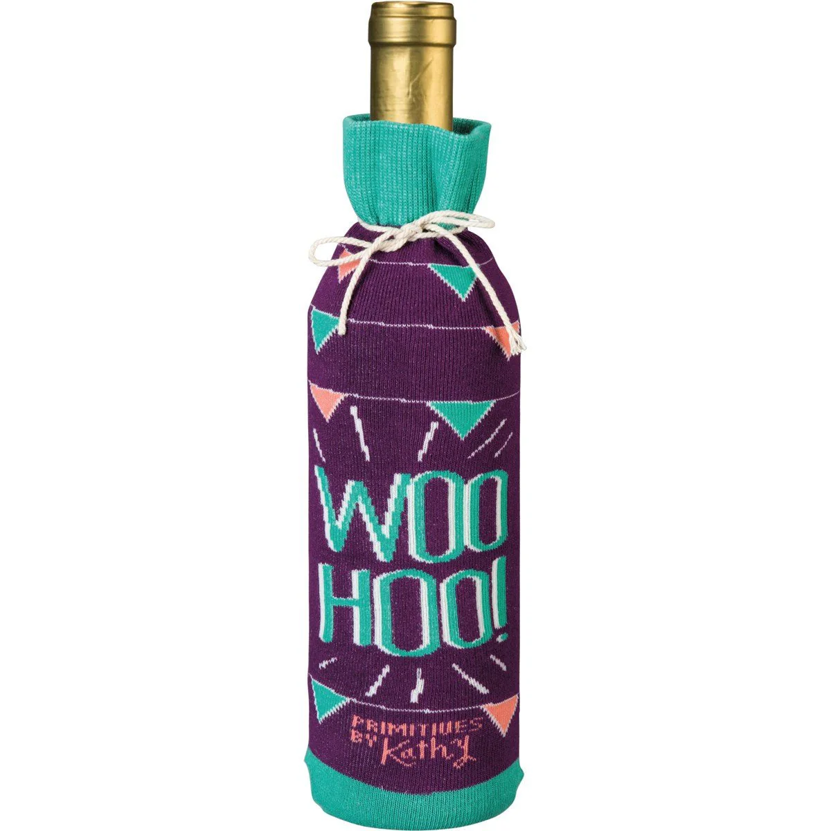 Woo Hoo! You Did It! Knit Wine Bottle Sock | Reusable Gift Bag for Gifting Wine - Image 6