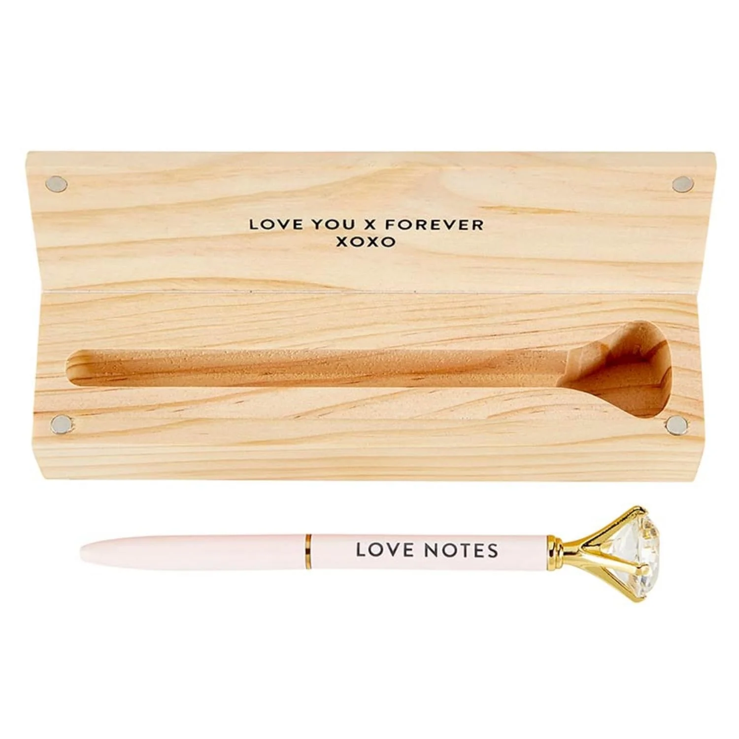 Wood Box with Gem Pen Set | Refillable Ballpoint in Pinewood Gift Box - Image 15