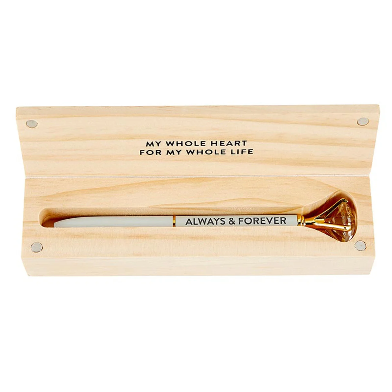 Wood Box with Gem Pen Set | Refillable Ballpoint in Pinewood Gift Box - Image 8