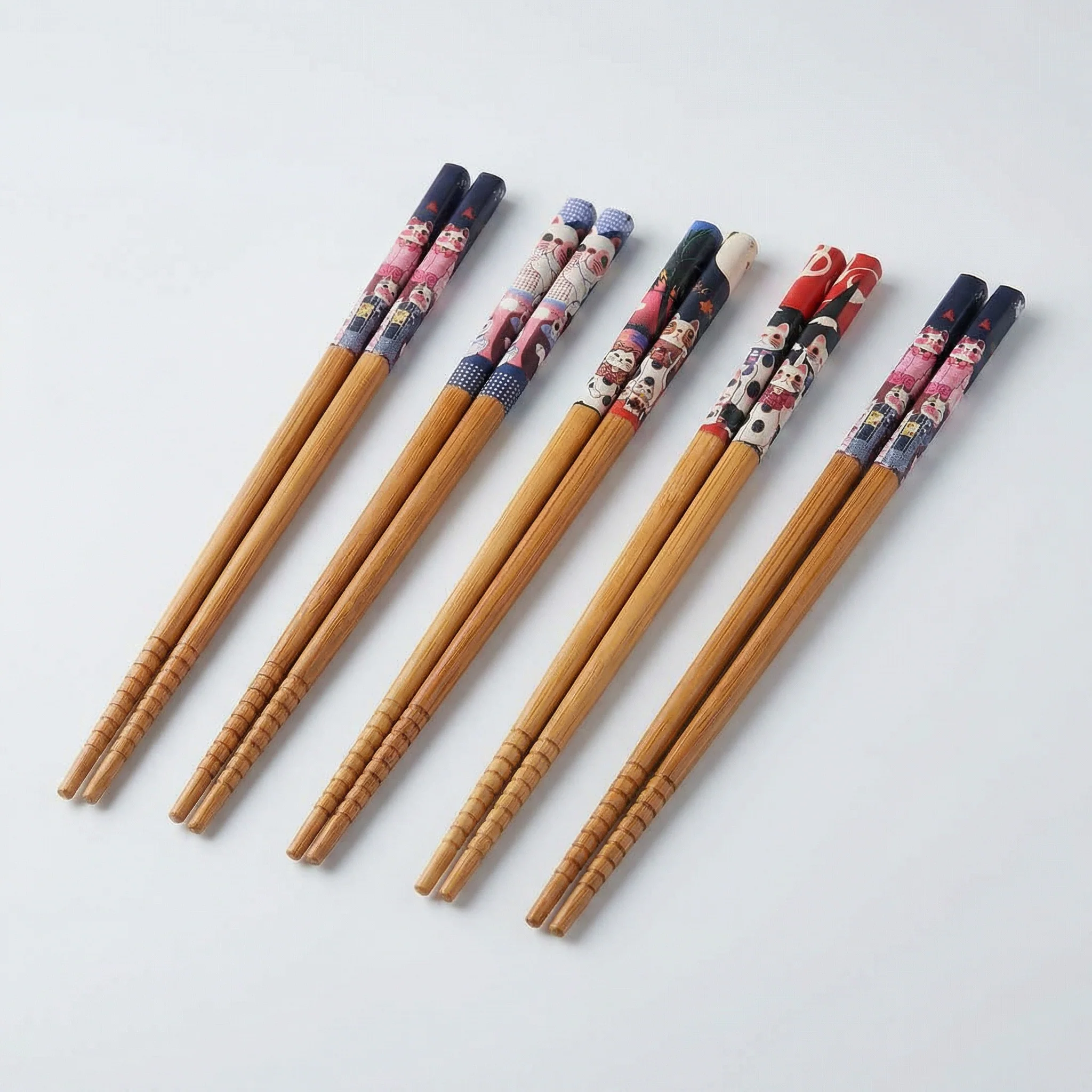 Lucky Cat Giftable Wood Chopsticks Set of 5 | Japanese Maneki Neko | 8.8" - Image 6