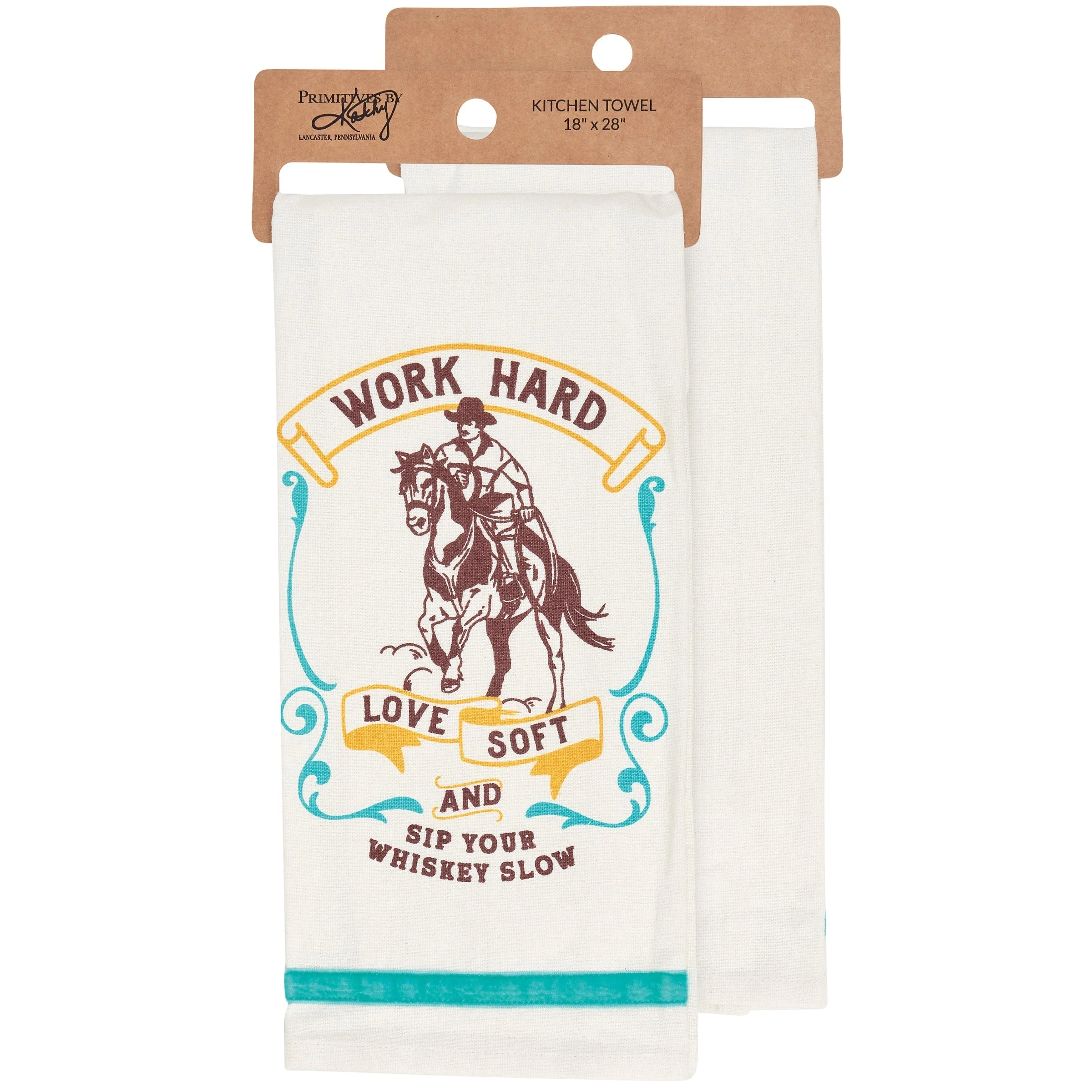 Work Hard Love Soft Sip Your Whiskey Slow Kitchen Towel | Cowboy Western-Themed Tea Hand Dish Cloth - Image 5
