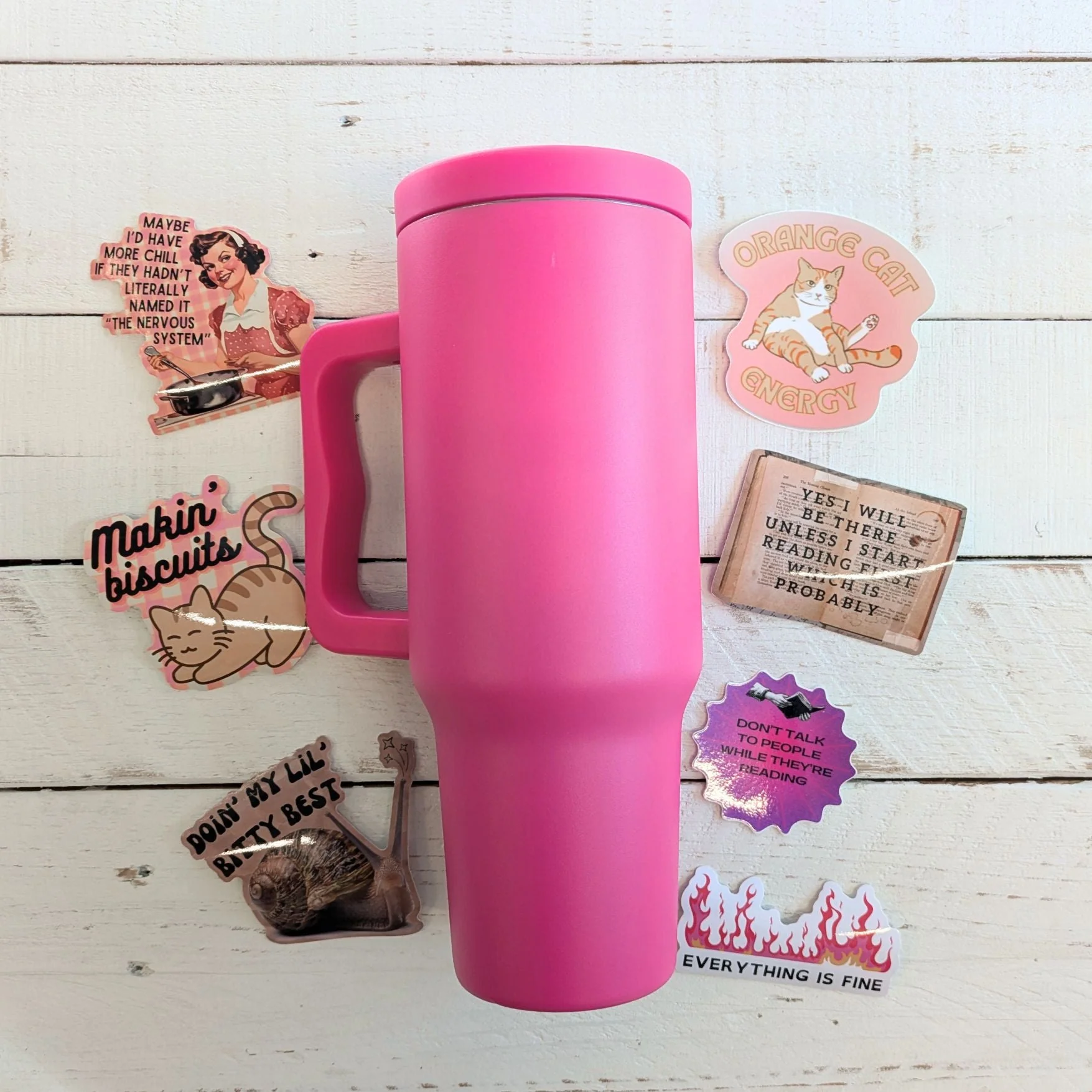 World’s Best Cup: The GetBullish Monocolor Sticker Tumbler 40 Oz Handle Travel Mug - Choose Your Own Sticker Pack - Image 26