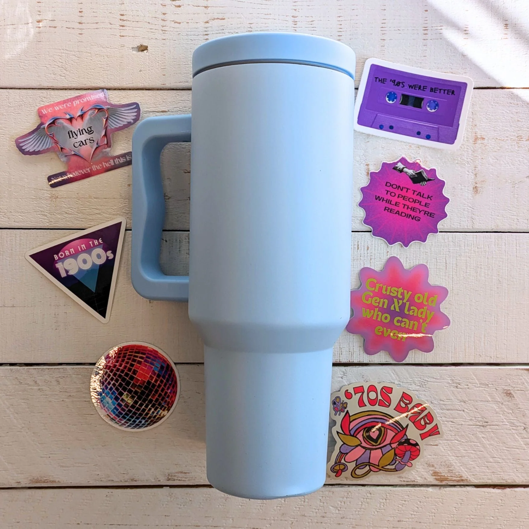 World’s Best Cup: The GetBullish Monocolor Sticker Tumbler 40 Oz Handle Travel Mug - Choose Your Own Sticker Pack - Image 28