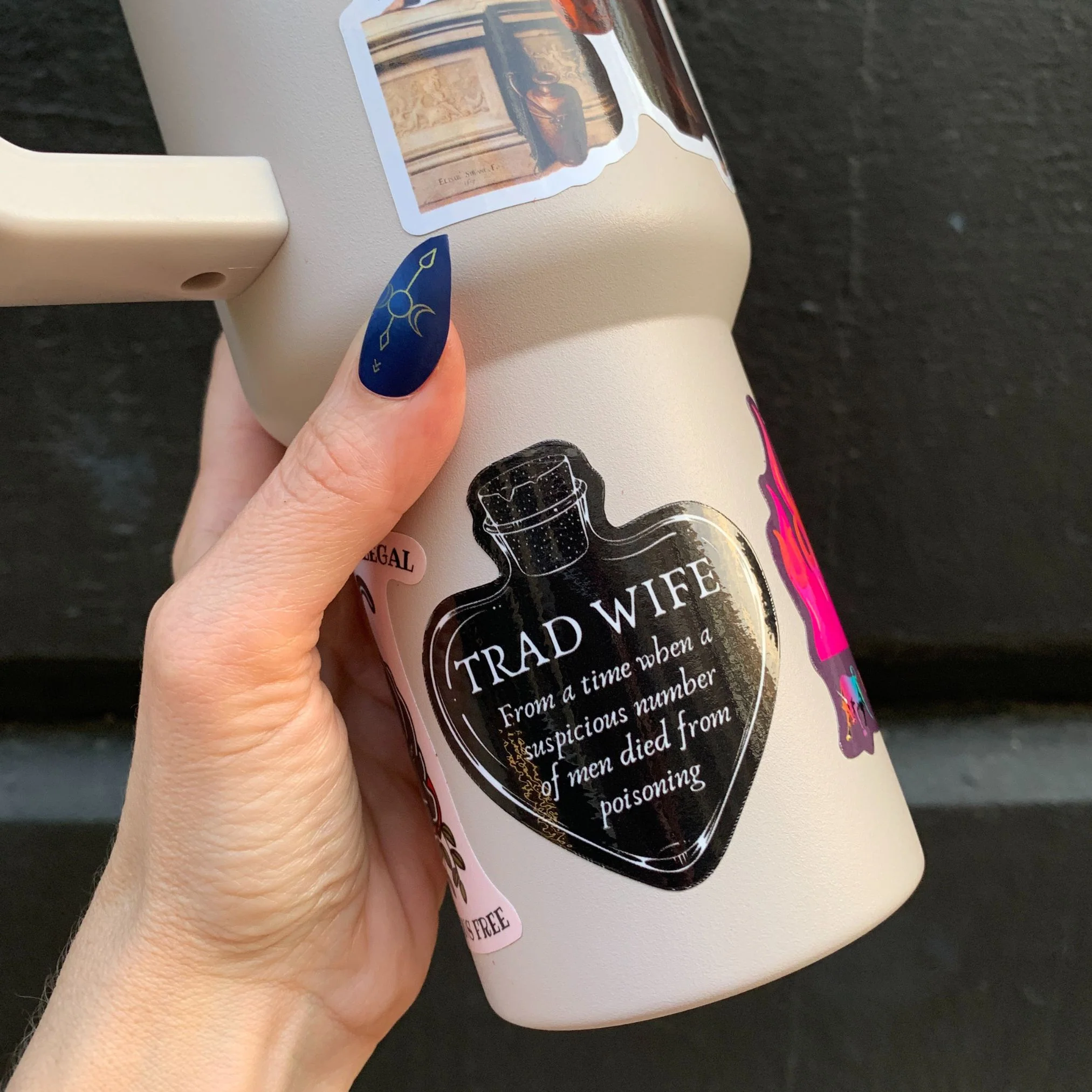 World’s Best Cup: The GetBullish Monocolor Sticker Tumbler 40 Oz Handle Travel Mug - Choose Your Own Sticker Pack - Image 3