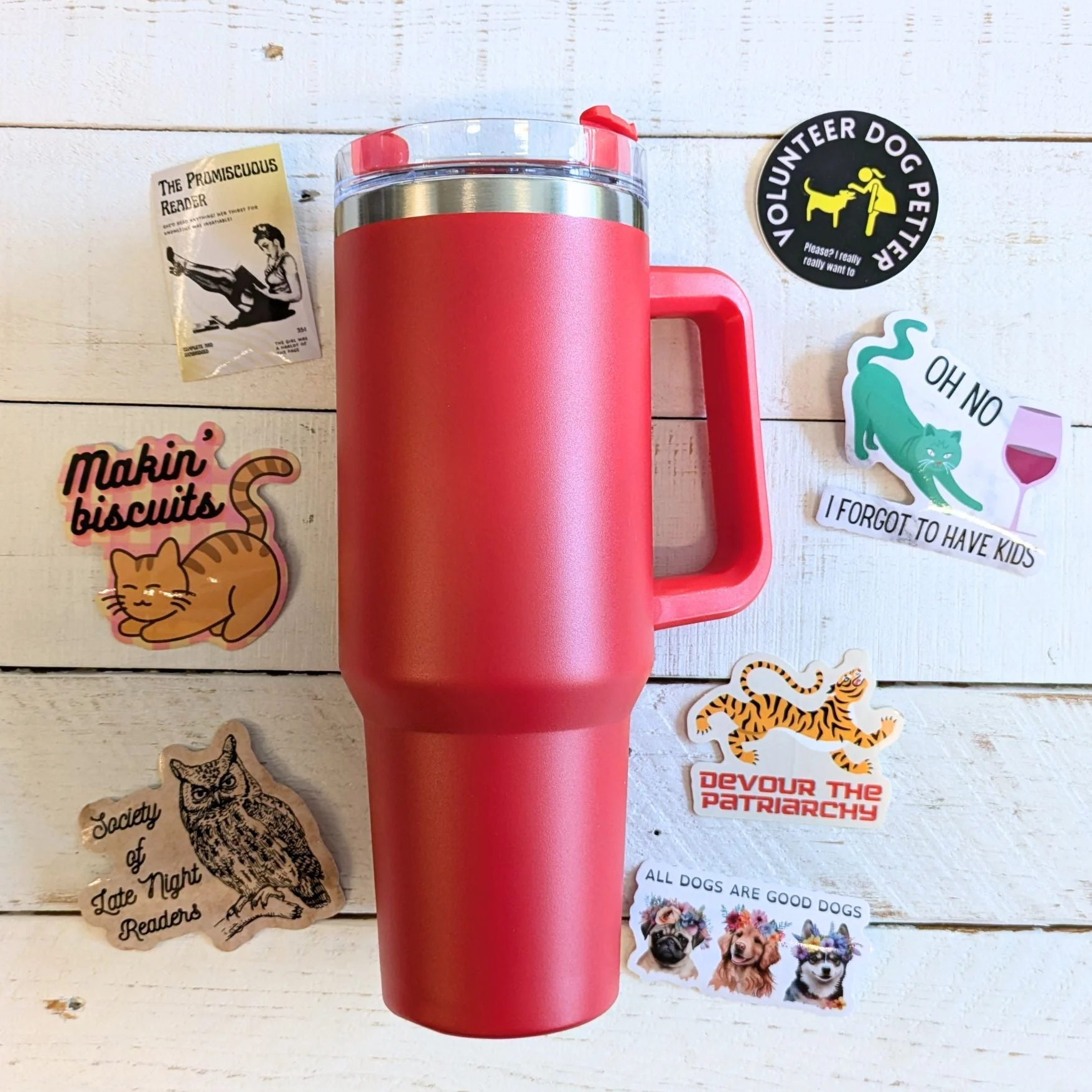 World’s Best Cup: The GetBullish Sticker Tumbler 40 Oz Handle Travel Mug - Choose Your Own Sticker Pack - Image 25