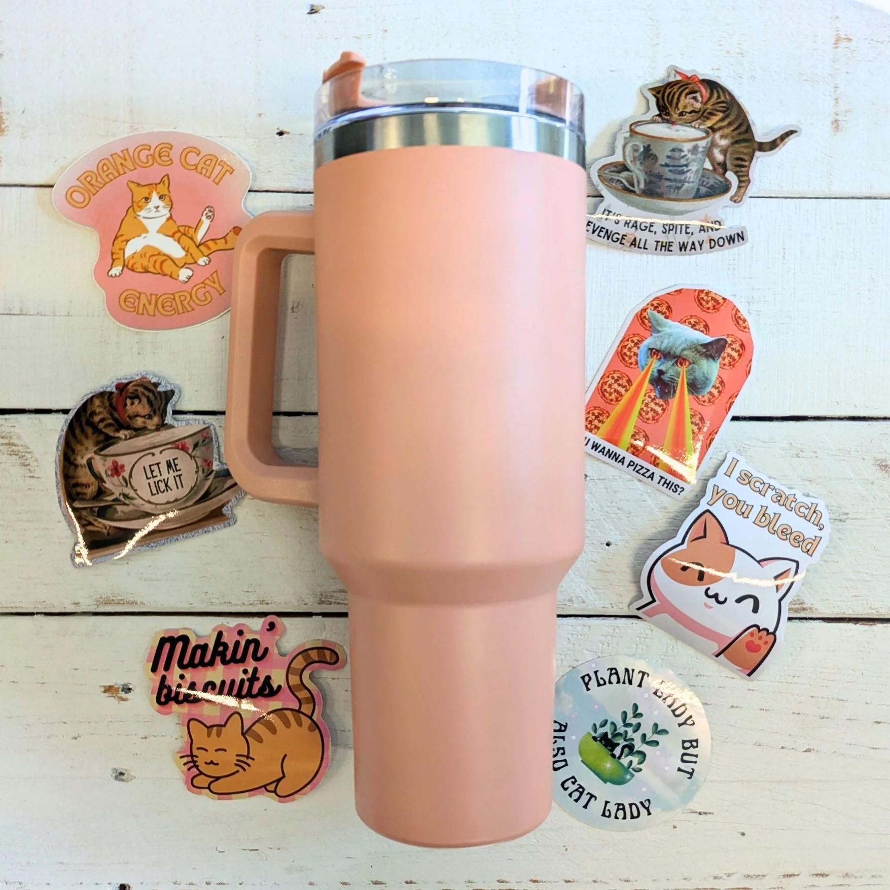 World’s Best Cup: The GetBullish Sticker Tumbler 40 Oz Handle Travel Mug - Choose Your Own Sticker Pack - Image 26