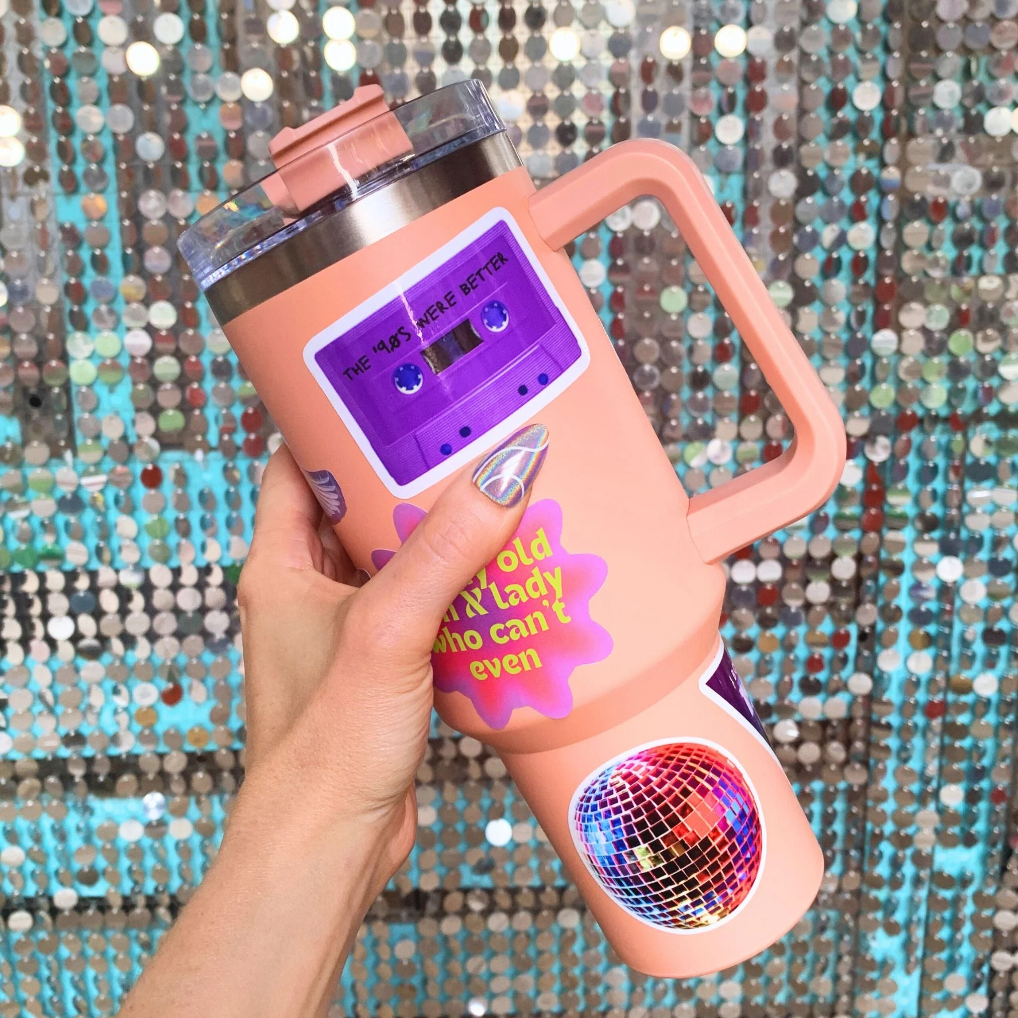World’s Best Cup: The GetBullish Sticker Tumbler 40 Oz Handle Travel Mug - Choose Your Own Sticker Pack - Image 31
