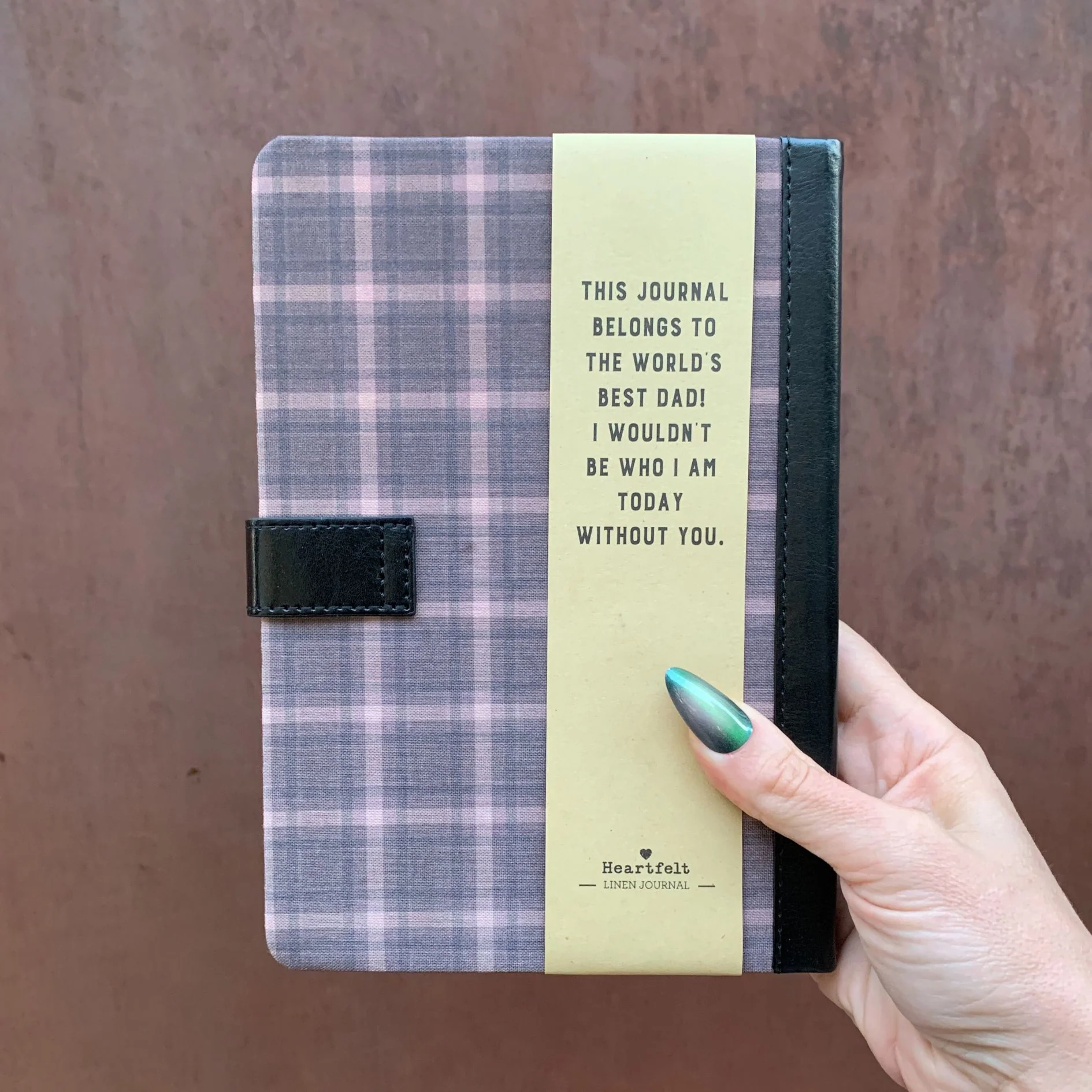 World's Best Dad Strap Journal | Gifts for Him | Plaid Vegan Leather Bound - Image 6