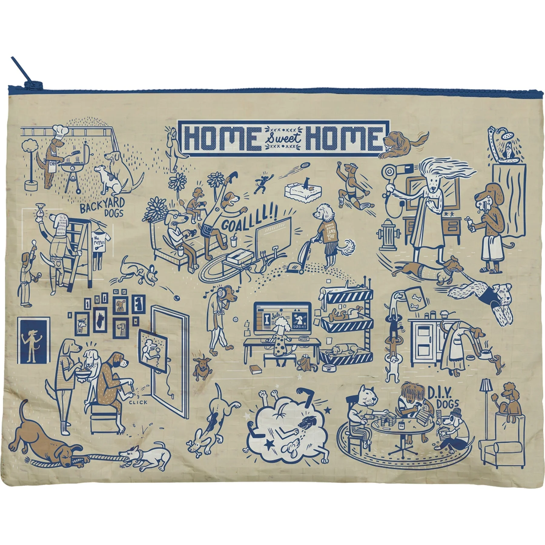 Jumbo Pouch World's Best Dog Park No Leash Required Recycled Material Jumbo Zipper Folder | 14.25" x 10" - Image 3