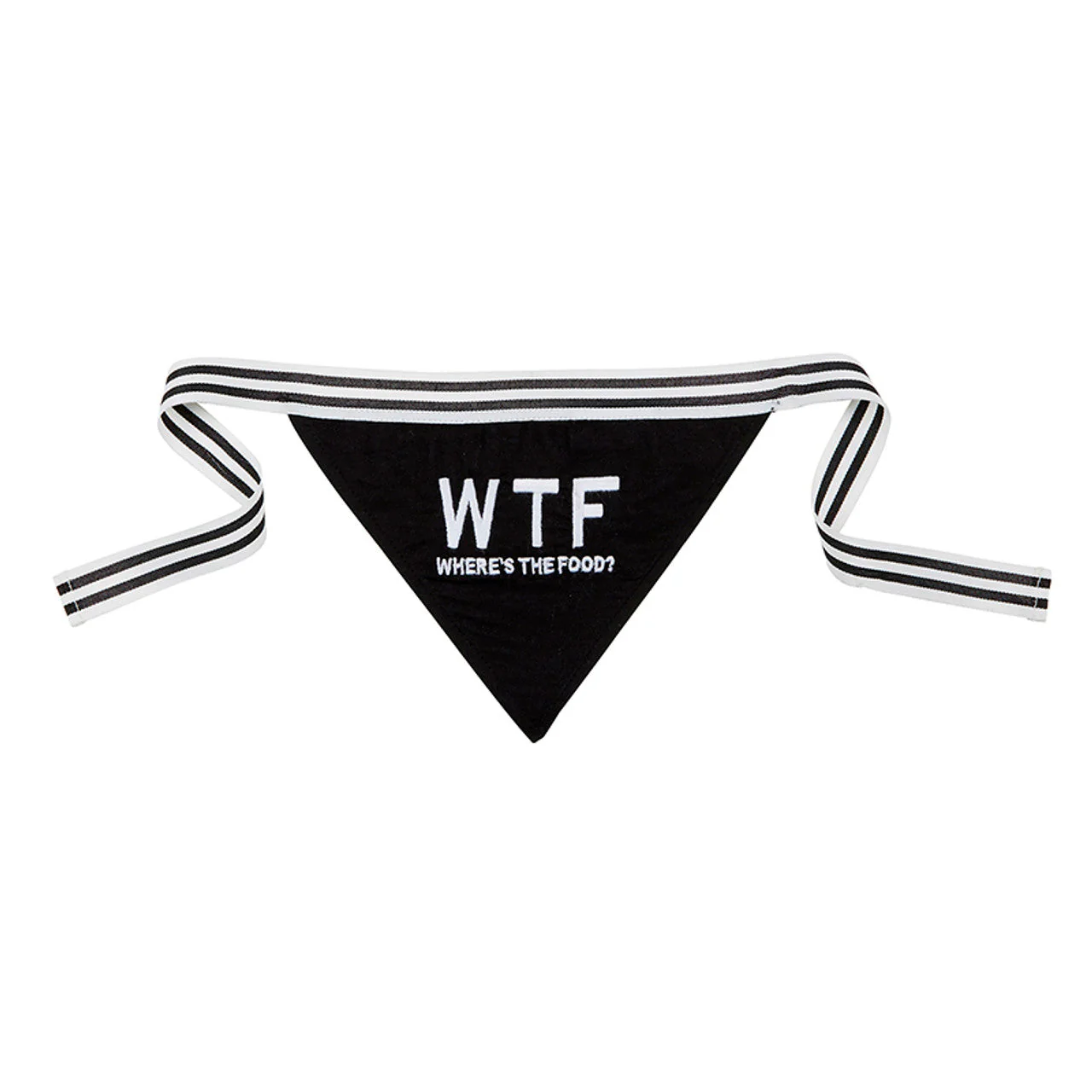 WTF - Where's The Food? Pet Bandana in Black | Cotton Pet Accessory | 9" x 6" - Image 3