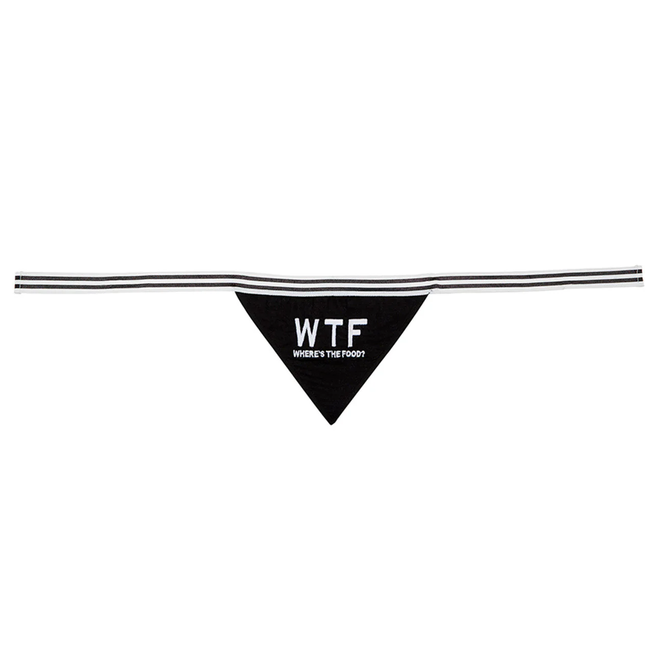 WTF - Where's The Food? Pet Bandana in Black | Cotton Pet Accessory | 9" x 6" - Image 4
