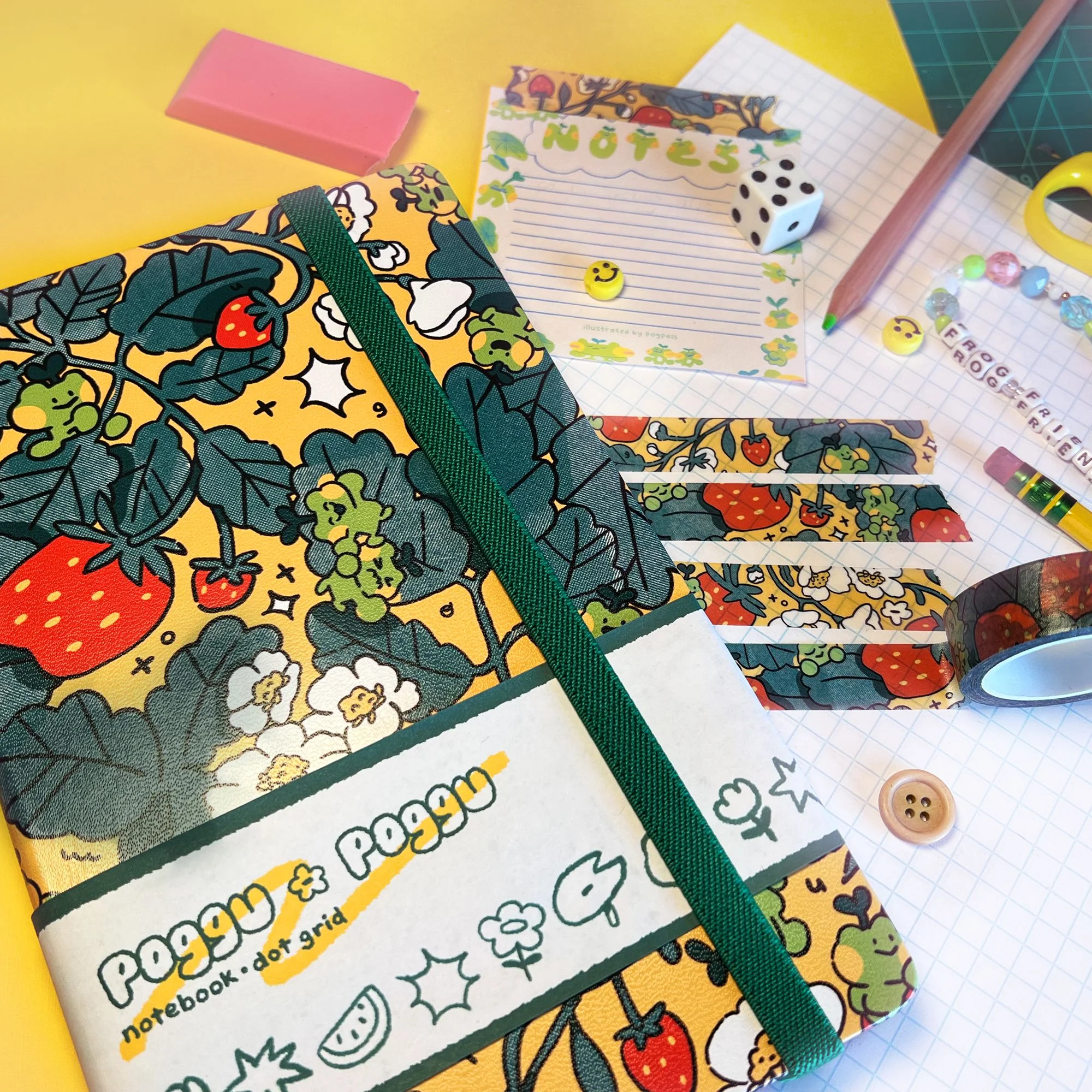 Yellow Strawberry Notebook ✿ Dot Grid A5 - Image 6