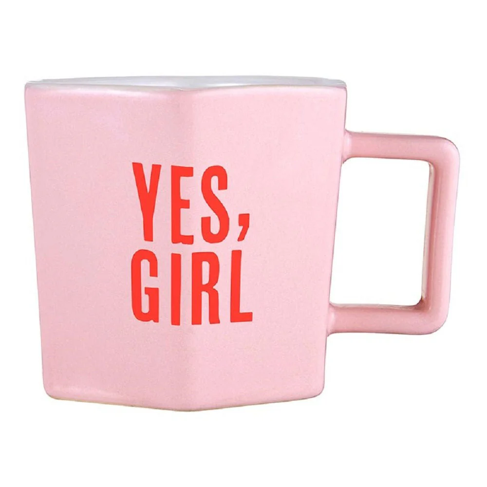 Yes, Girl Hexagon Mug & Saucer Set in Pink - Image 6