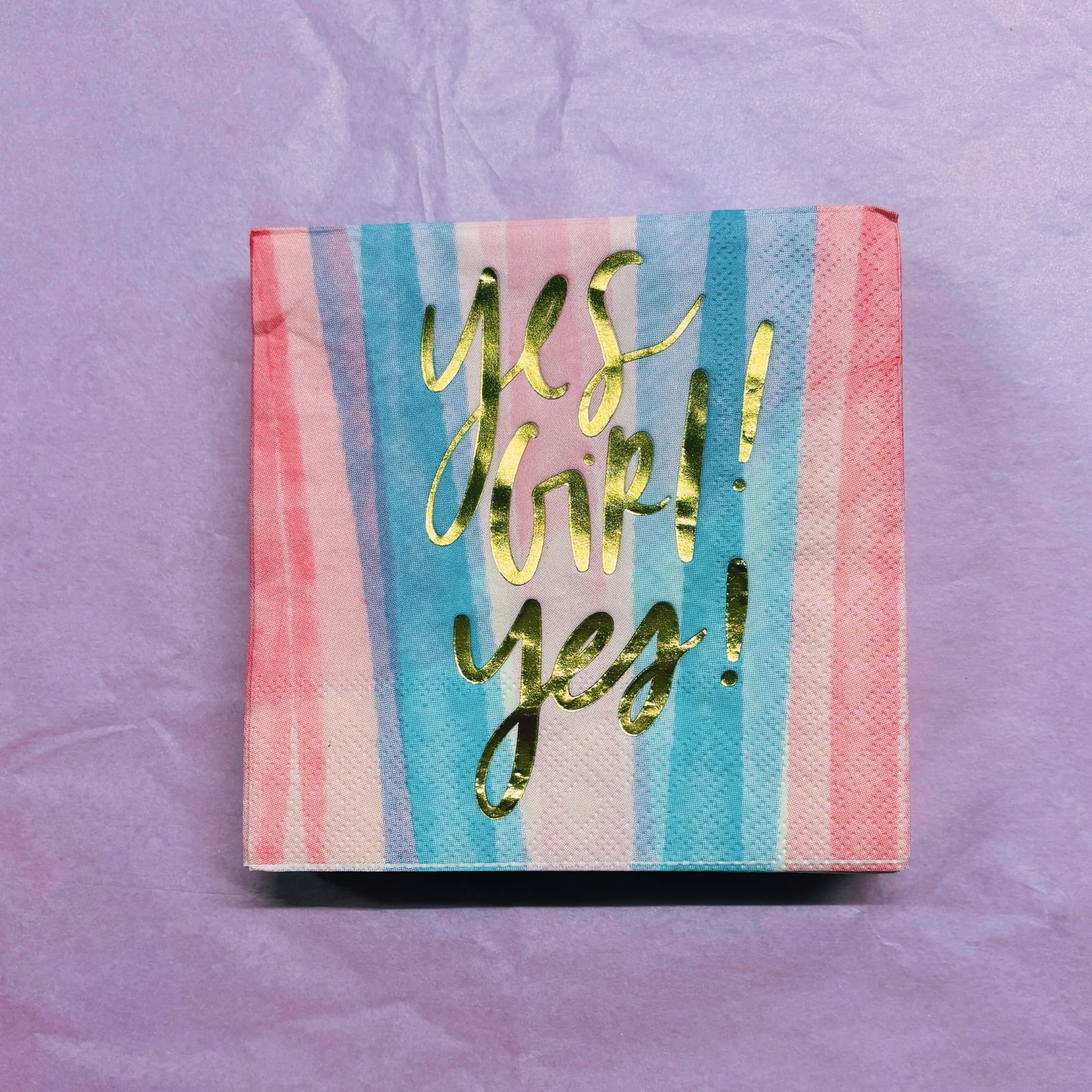 Yes Girl Yes Beverage Napkins in Watercolor Design | Multicolor Cocktail Party Paper Napkin | 5" x 5" - Image 9