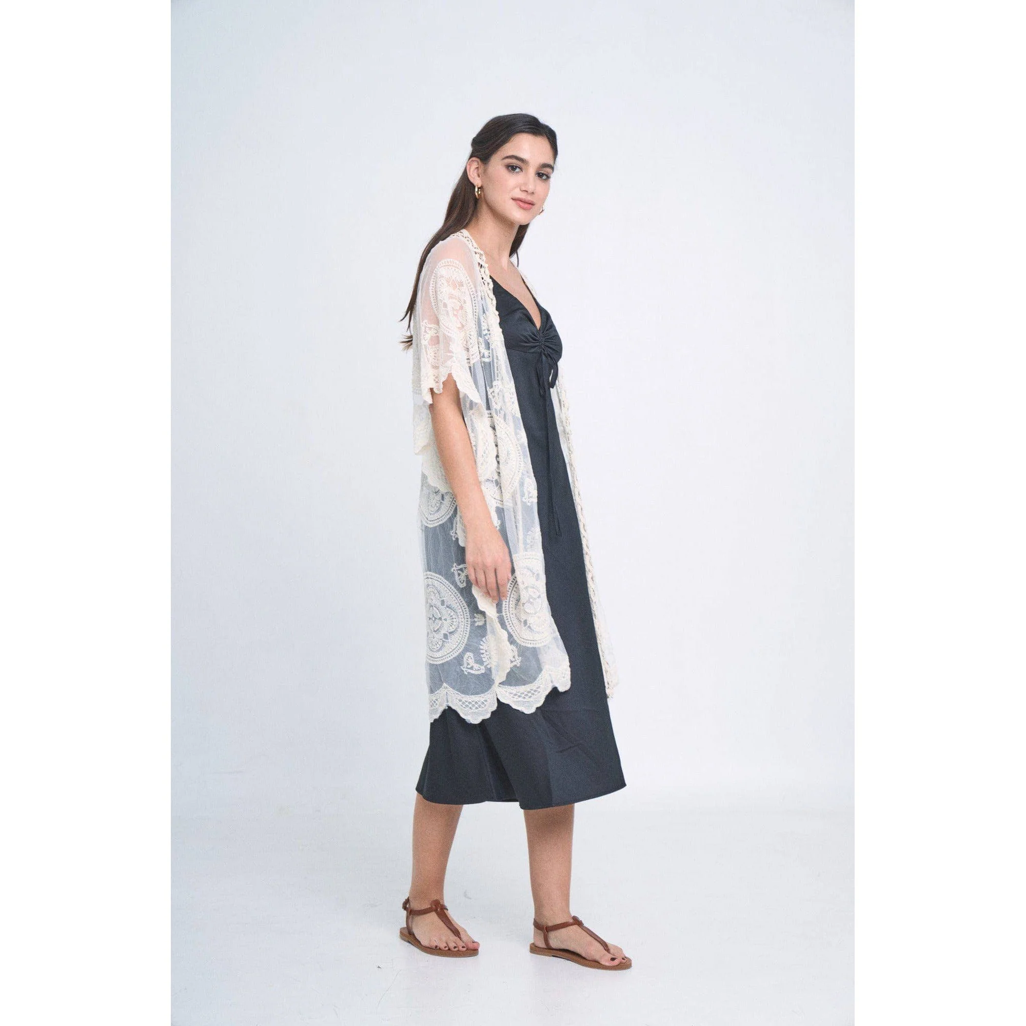 Makenzie Lace Kimono in Ivory | Open Duster (One Size) - Image 10