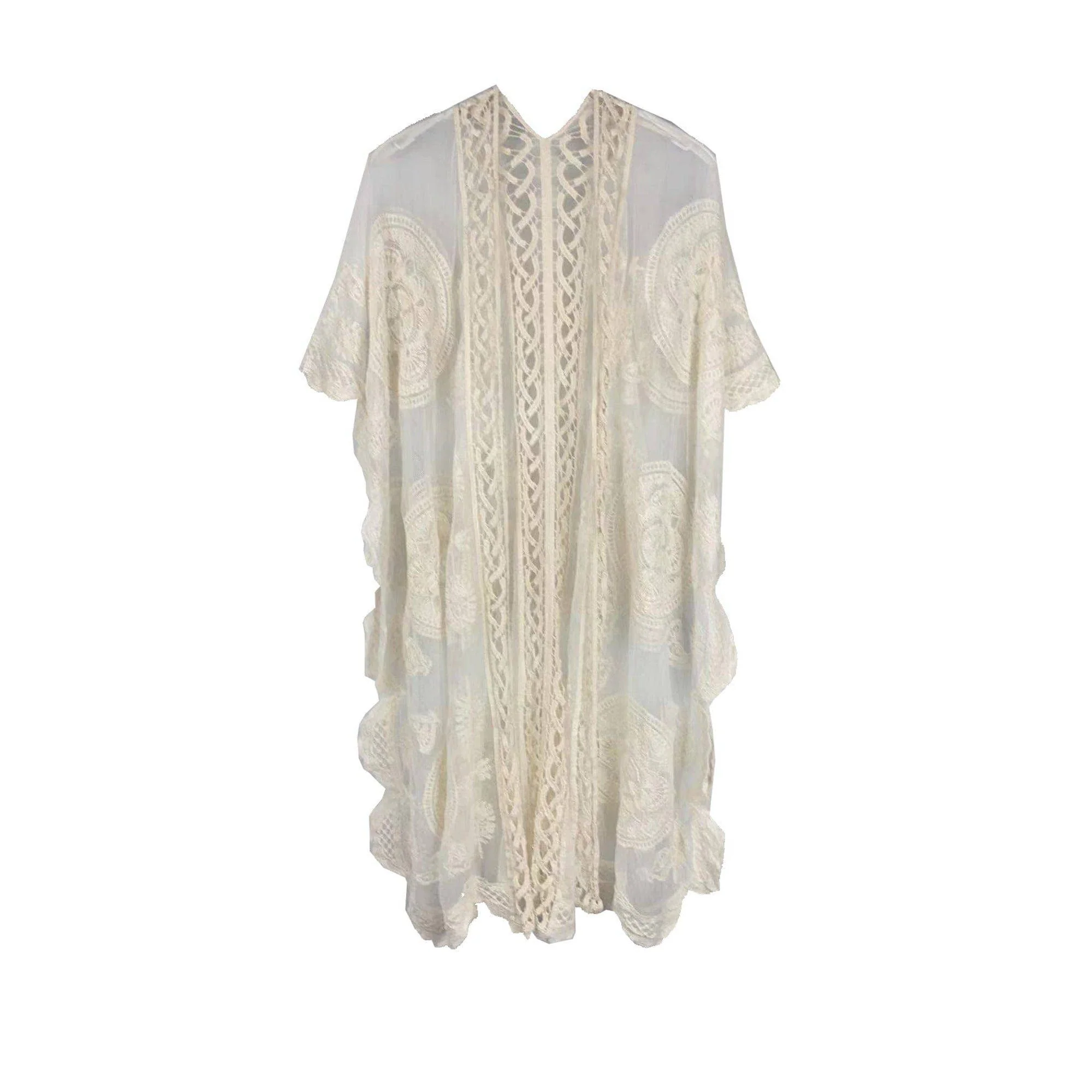 Makenzie Lace Kimono in Ivory | Open Duster (One Size) - Image 3