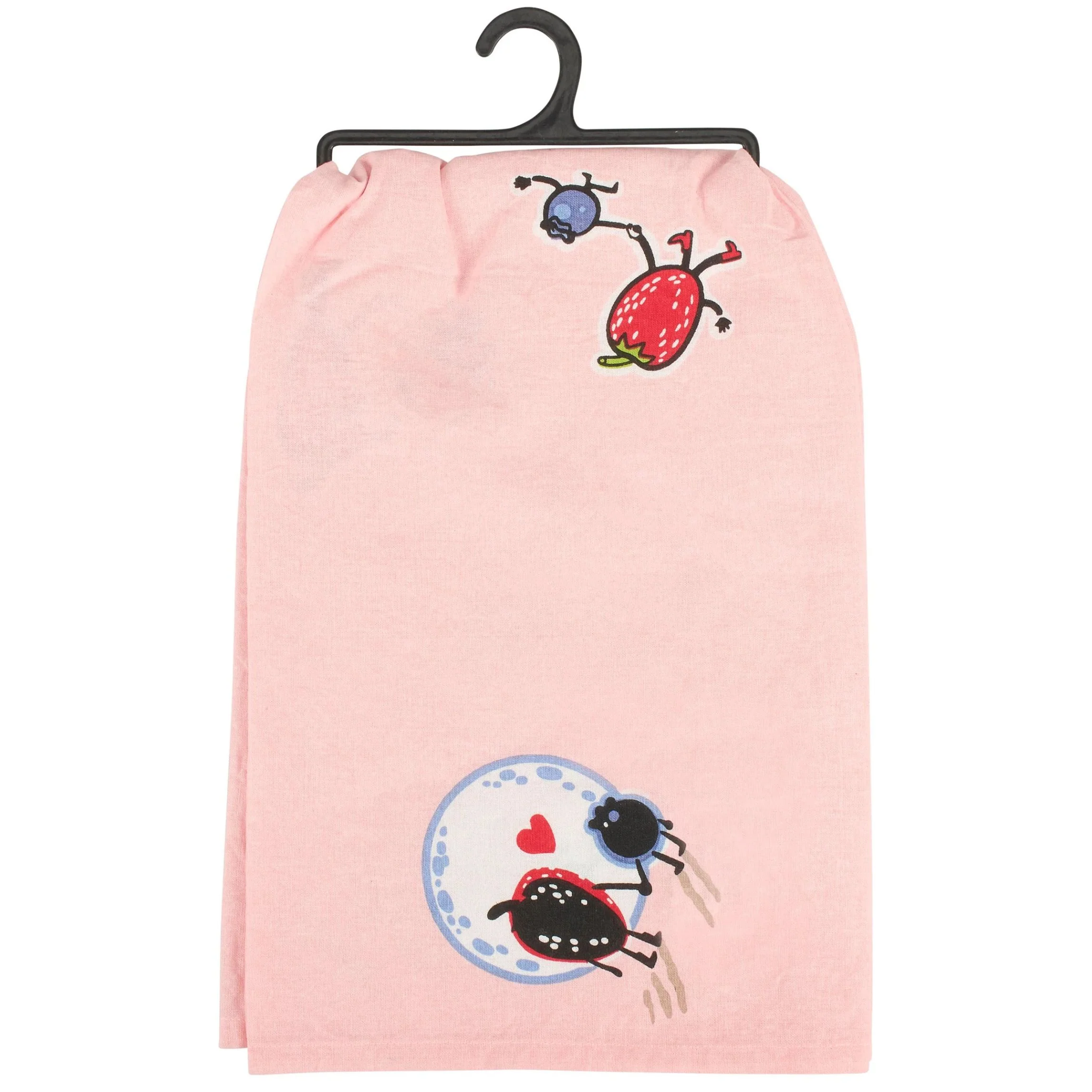 You Are Berry Special Kitchen Towel | Pink Strawberry & Blueberry Cotton Towel | 28” x 28” - Image 4