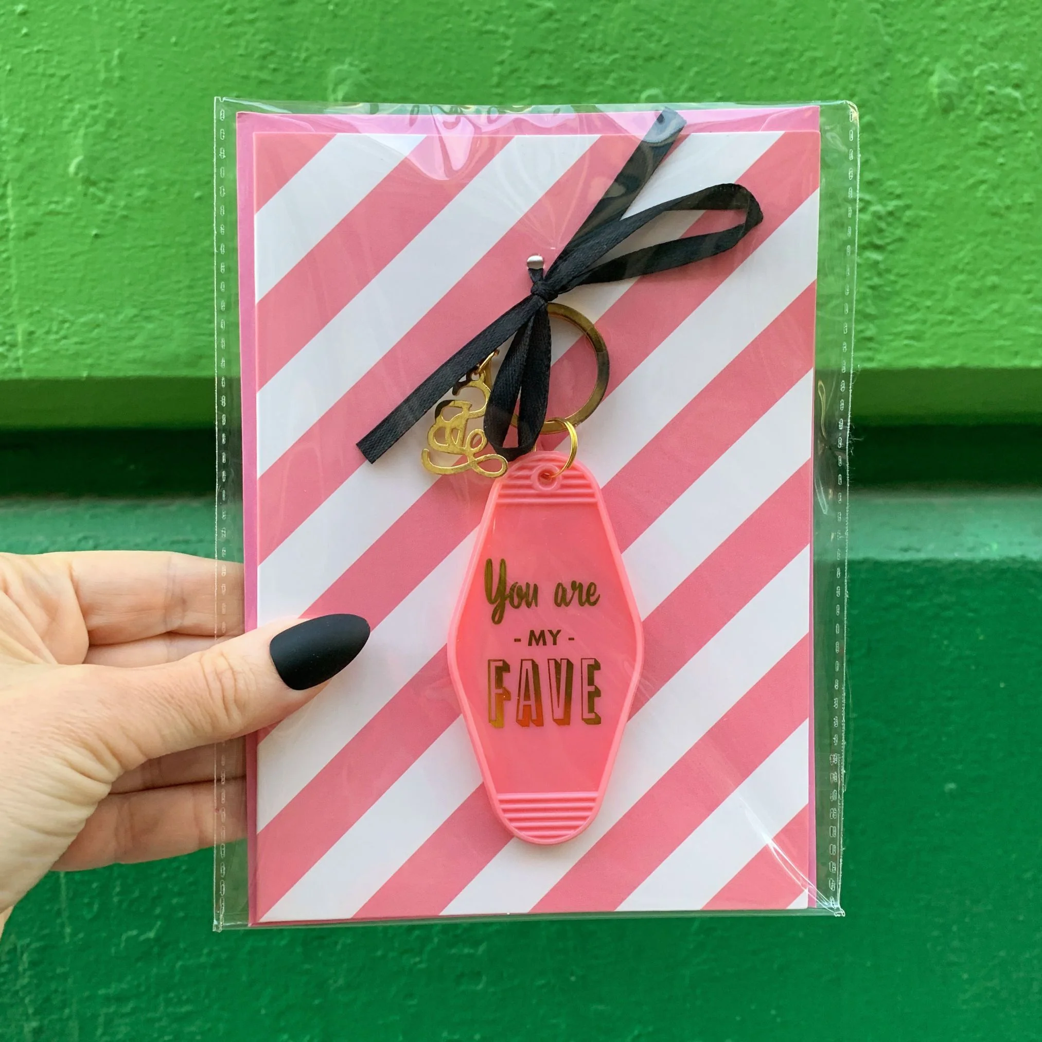 You Are My Fave Motel Style Keychain Card with Gift | Gift for Her - Image 2