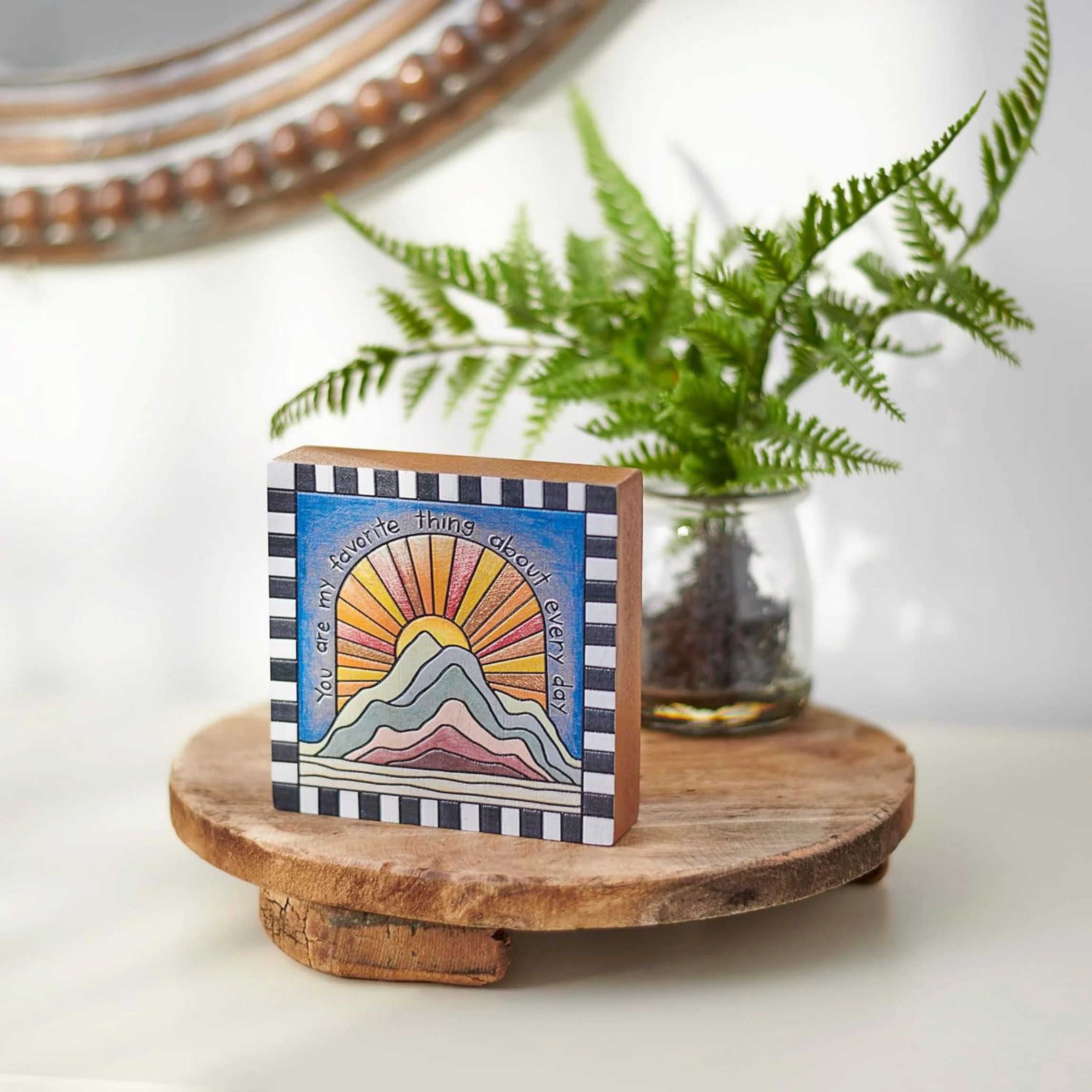 You Are My Favorite Thing Block Sign | Mountain Sunrise Inspirational Decor 4" Square - Image 6