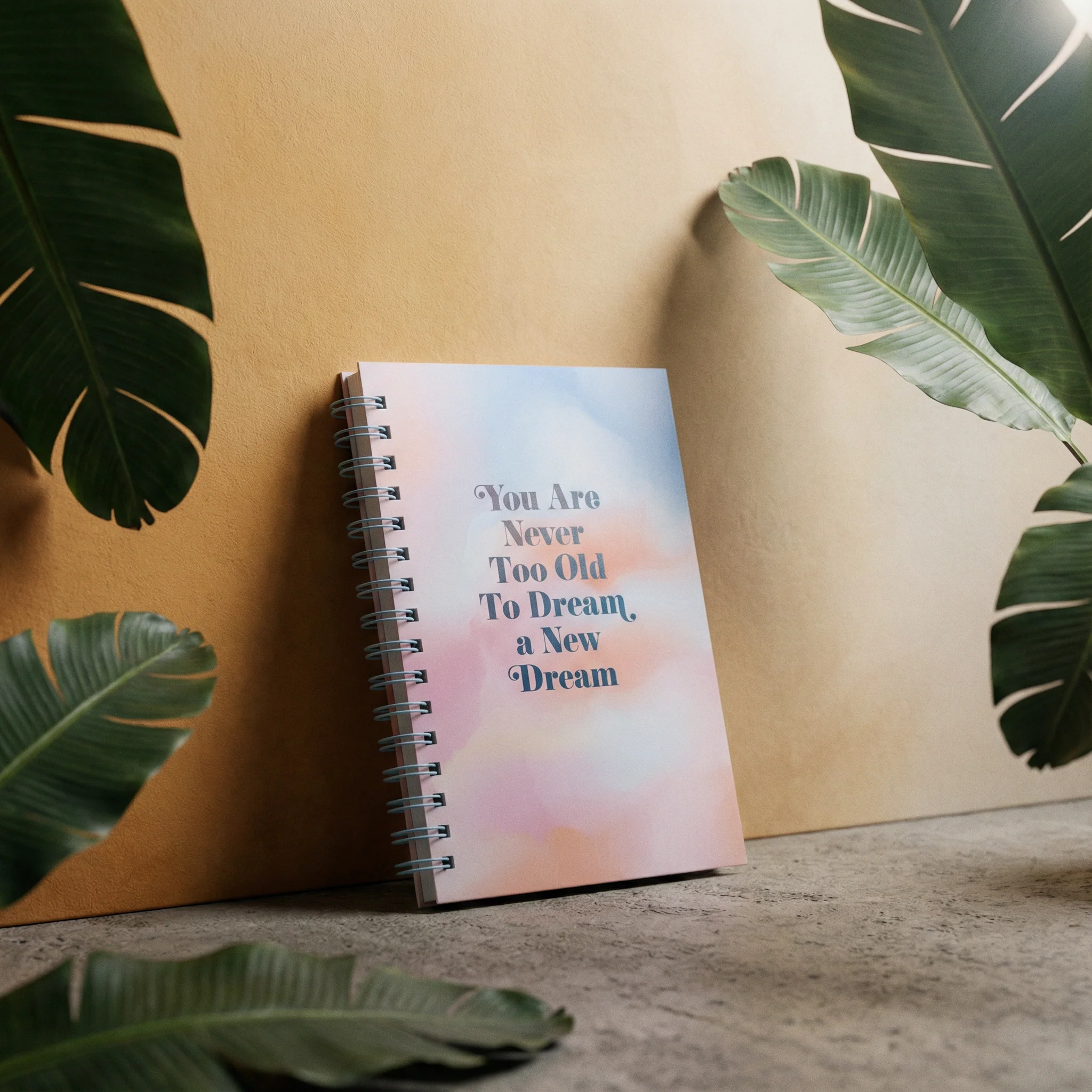 You Are Never Too Old To Dream A New Dream Spiral Hard Bound Journal in Pastel Color - Image 3