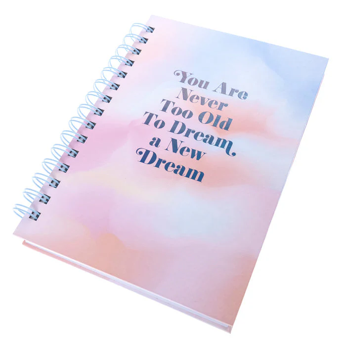 You Are Never Too Old To Dream A New Dream Spiral Hard Bound Journal in Pastel Color - Image 5