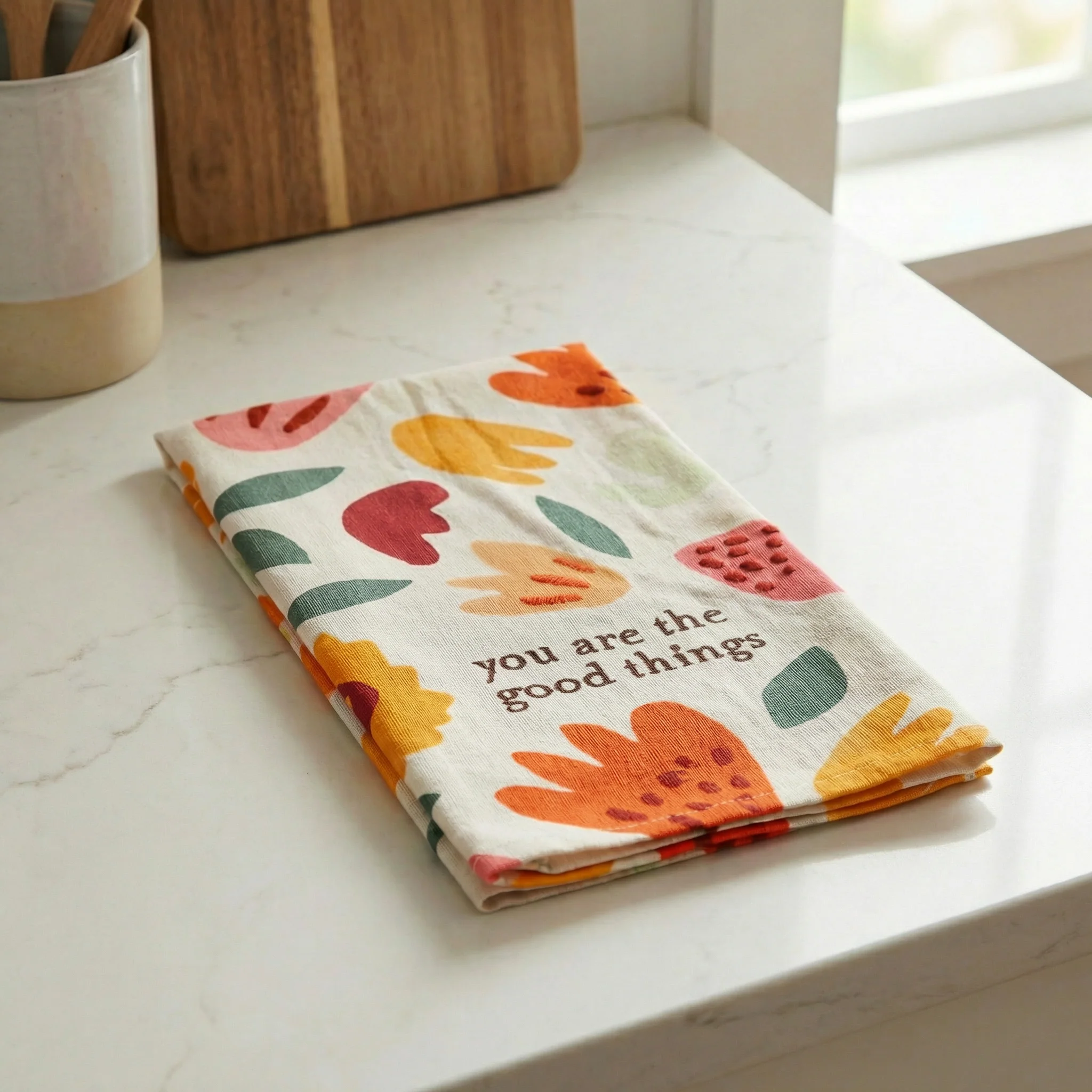 You Are The Good Things Dish Cloth Towel | Novelty Tea Towel | Floral Kitchen Hand Towel | 20" x 26" - Image 4