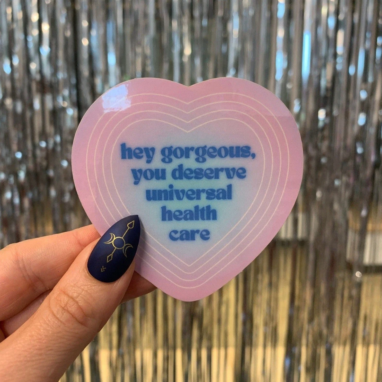 You Deserve Universal Health Care Glossy Die Cut Vinyl Sticker 3in x 3in - Image 3