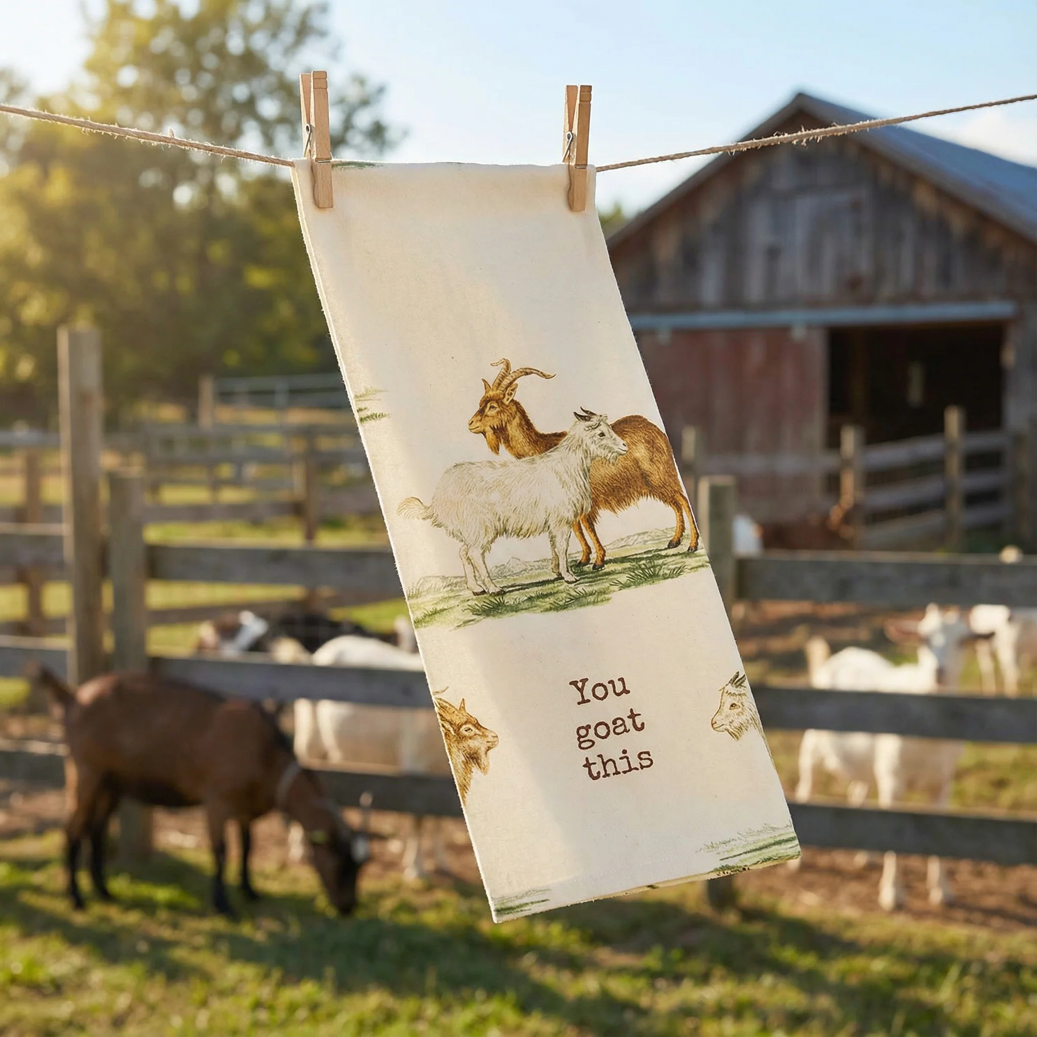 You Goat This Dish Cloth Towel | Cotten Linen Novelty Tea Towel | Cute Kitchen Hand Towel | 18" x 28" - Image 9