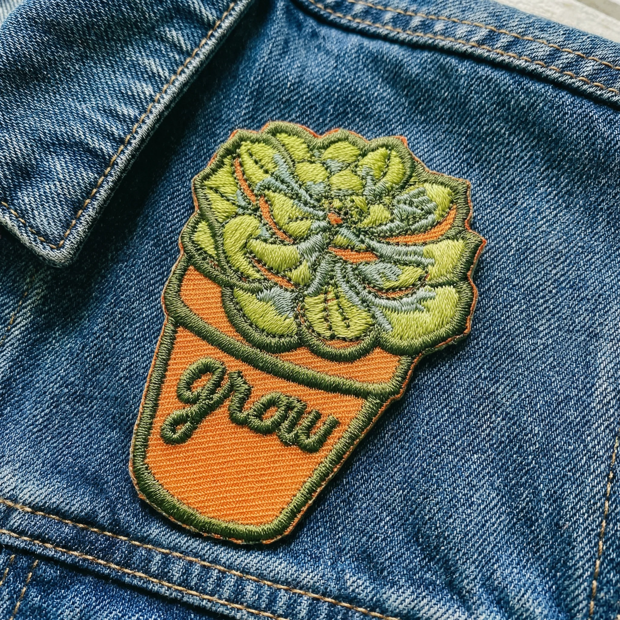 Grow Through What You Go Through Plant Lover No-Sew Patch