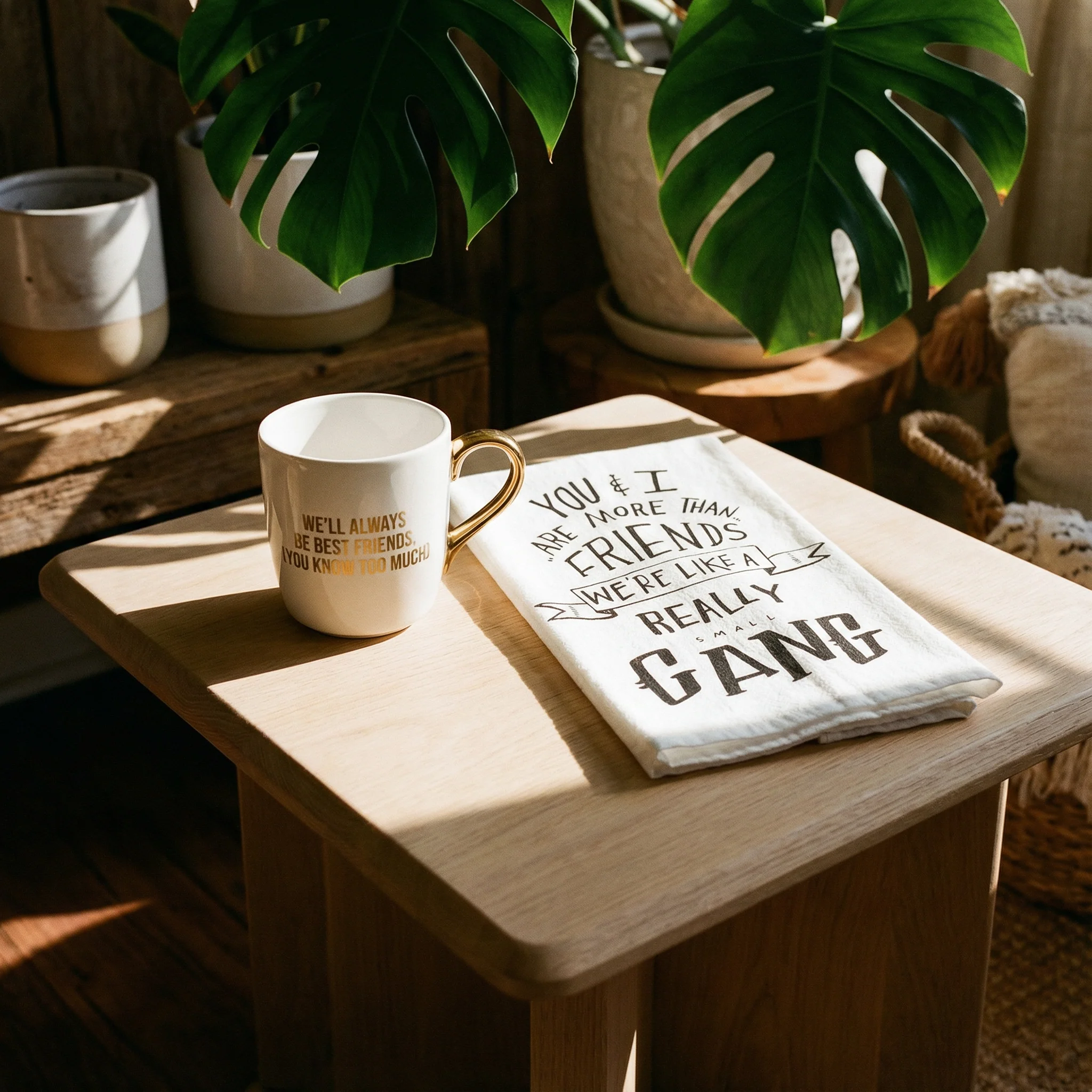 You & I Are More Than Friends Dish Towel and We'll Always Be Best Friends Mug Bundle - Image 7