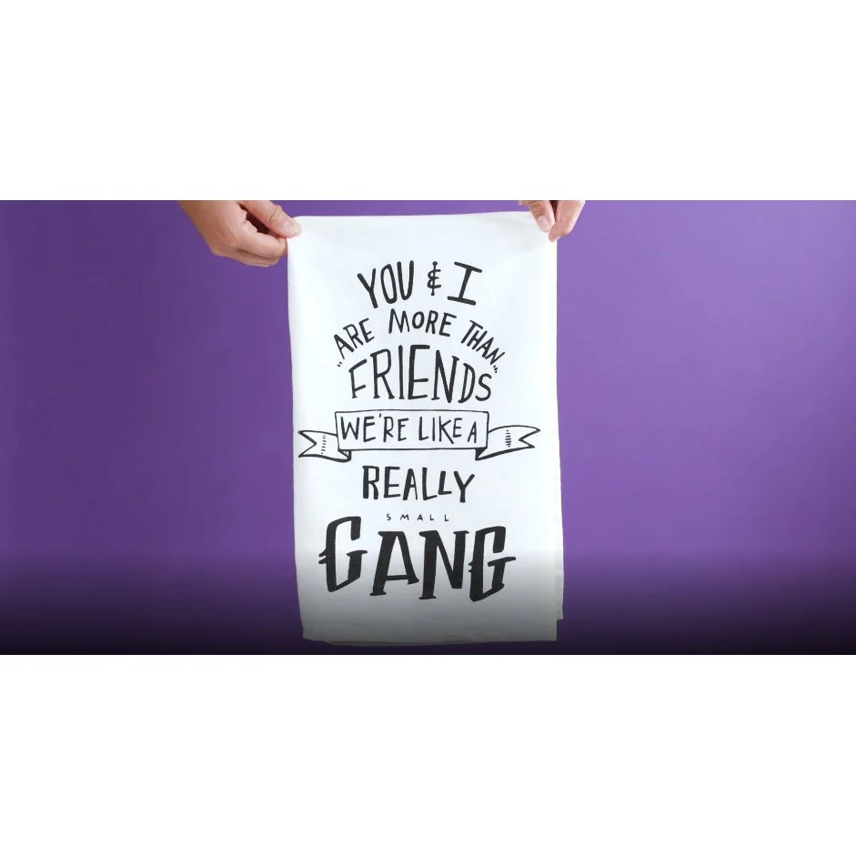 Set of 4 You & I Are More Than Friends, We're Like a Really Small Gang Funny Snarky Dish Cloth Towel | Funny Tea Towel - Image 5