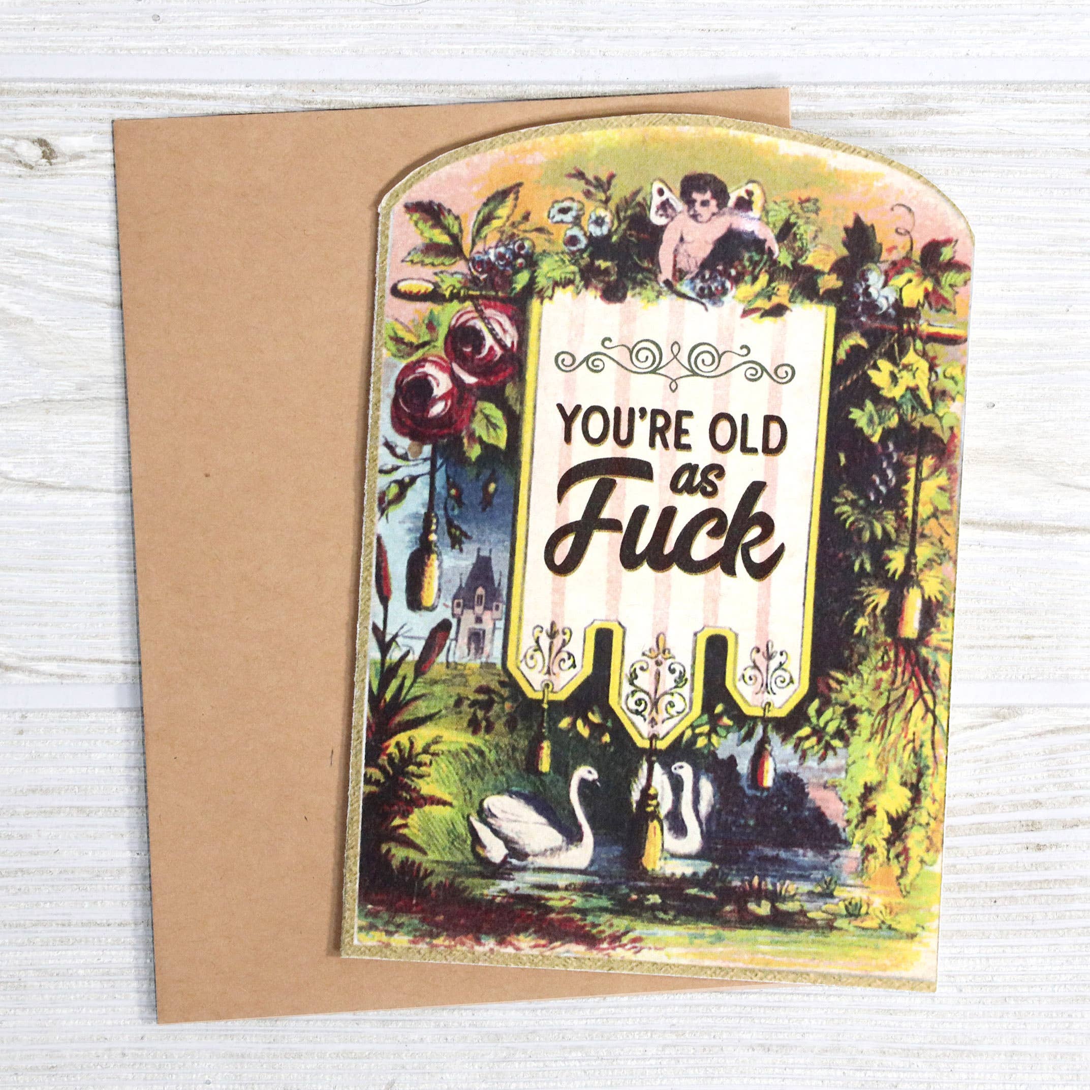 You're Old as Fuck Vintage Birthday Greeting Card - Image 2