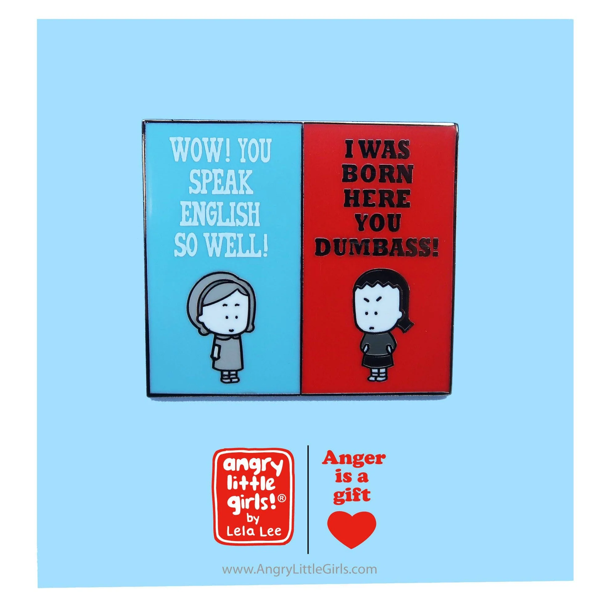 "You Speak English So Well" Square Enamel Pin | Lapel Pin Badge - Image 3