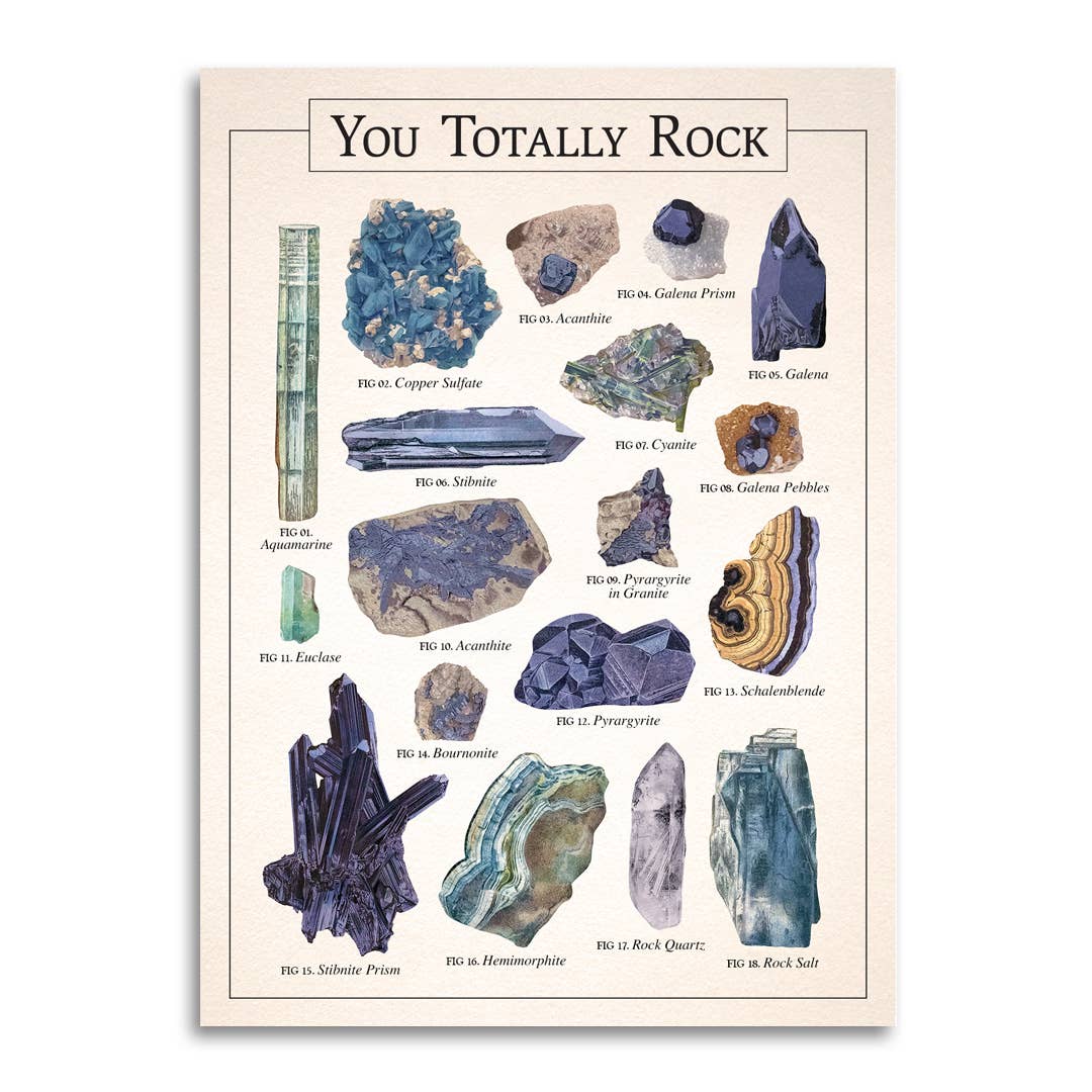 You Totally Rock Punny Vintage Thank You Card | Blank Greeting Card