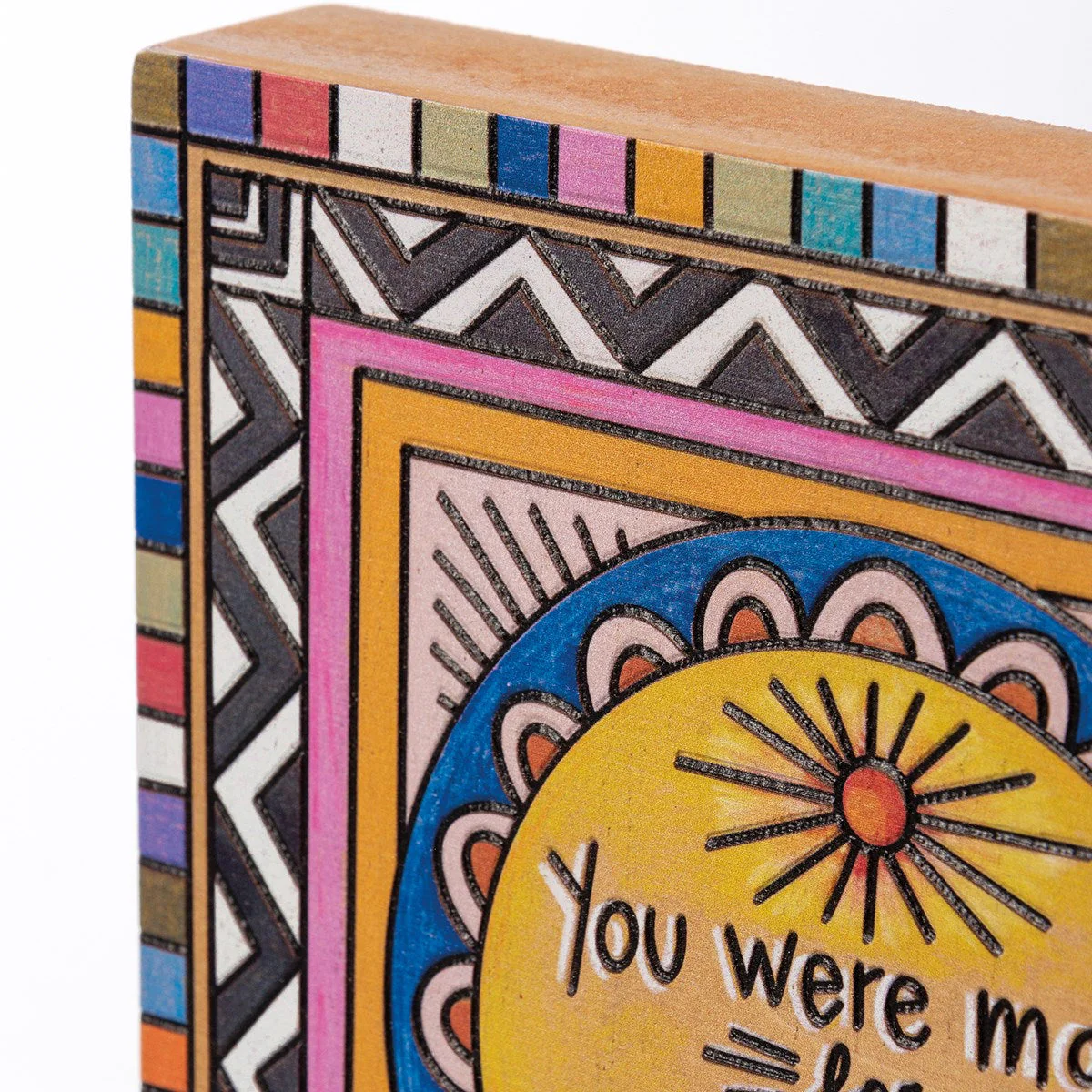 You Were Made For This Moment Inspo Block Sign | Woodburned Geometric Decor | 6" x 6" - Image 4