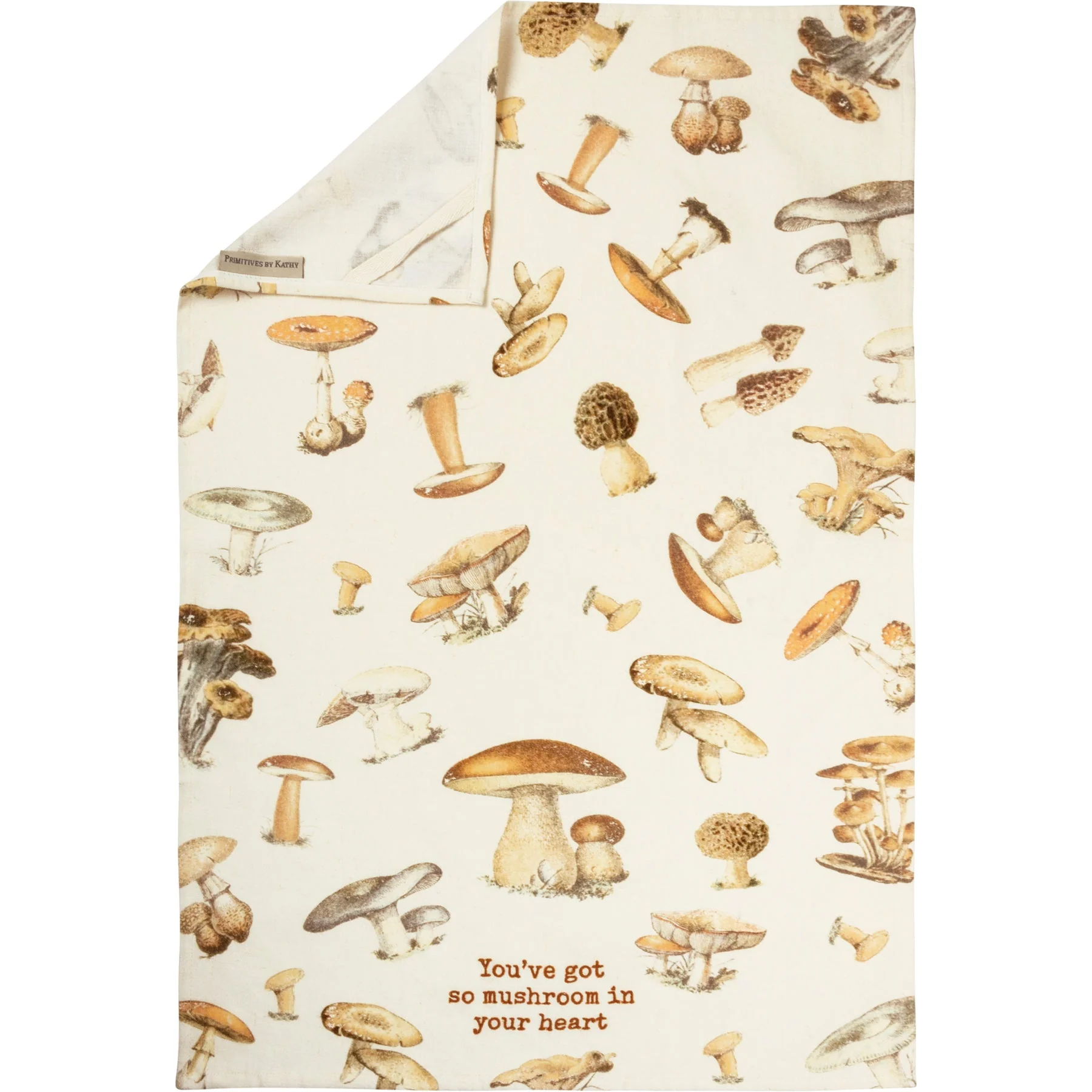 You've Got So Mushroom In Your Heart Funny Dish Cloth Towel | Cotton and Linen | Embroidered Text | 18" x 28" - Image 2