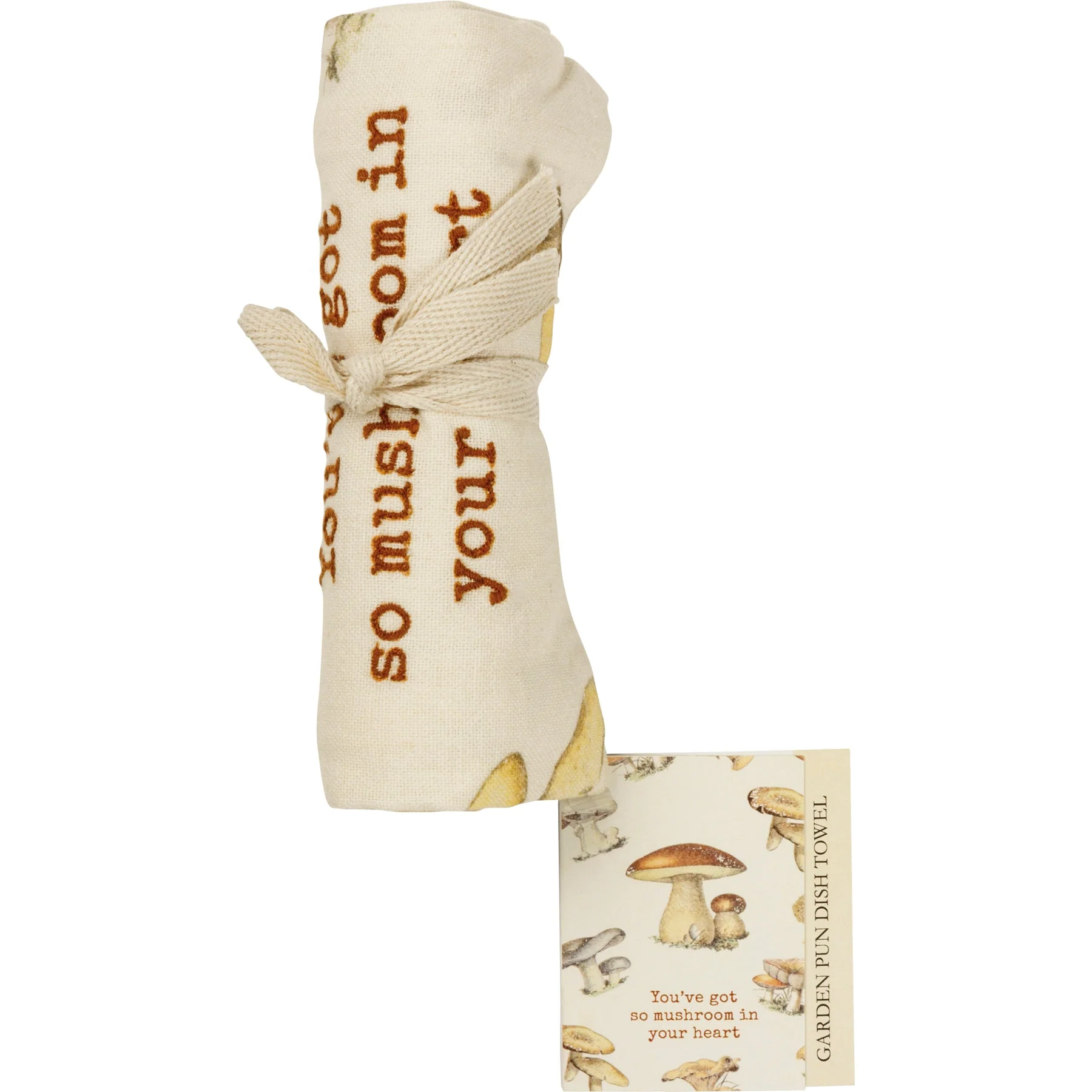 You've Got So Mushroom In Your Heart Funny Dish Cloth Towel | Cotton and Linen | Embroidered Text | 18" x 28" - Image 5